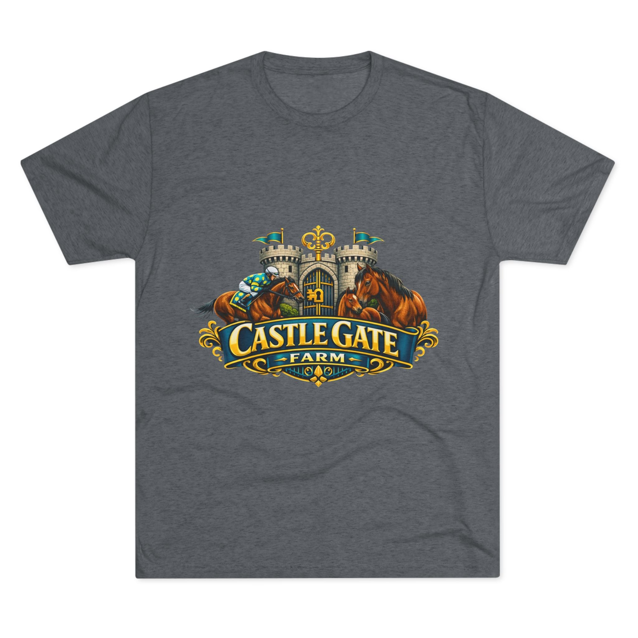 Castle Gate Farm T-Shirt – Retro Crest Logo Tee for Farm Lovers