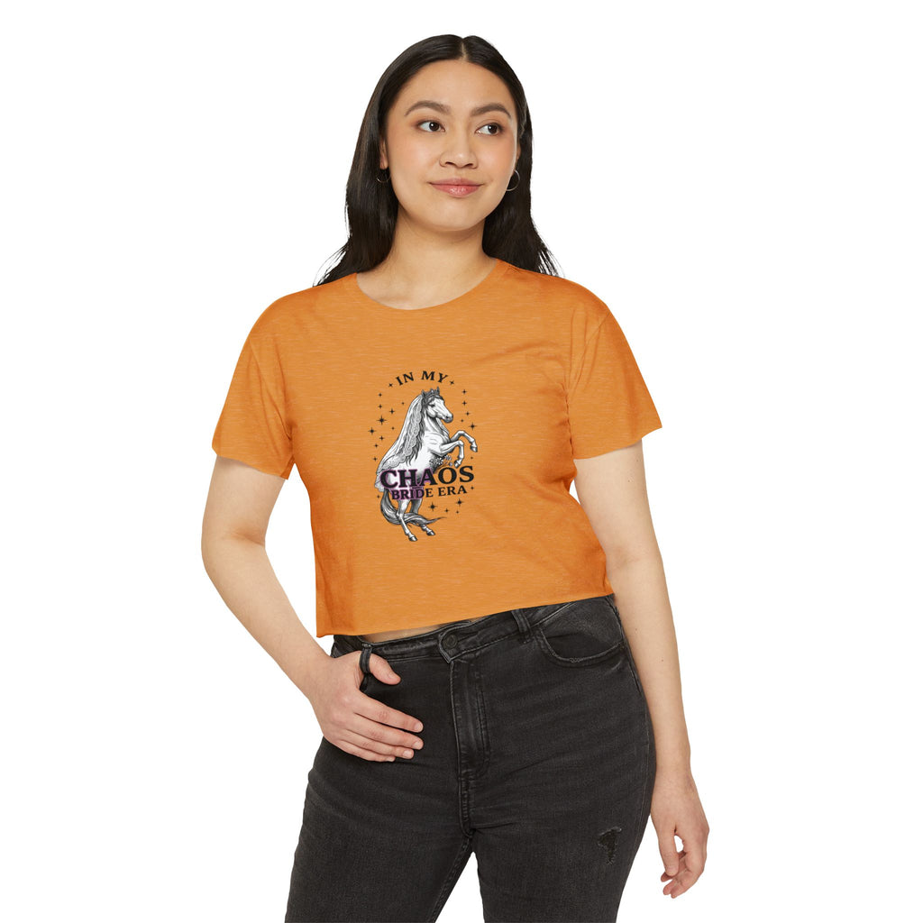 Festival Crop Top — “In My Chaos Era” Prancing Unicorn Graphic