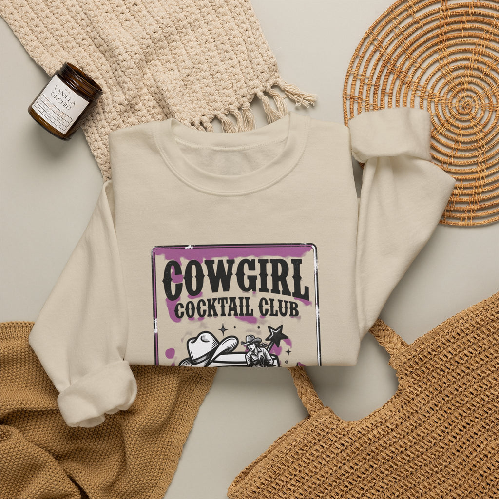 Cowgirl Cocktail Club Crewneck | Country Aesthetic, Western Graphic