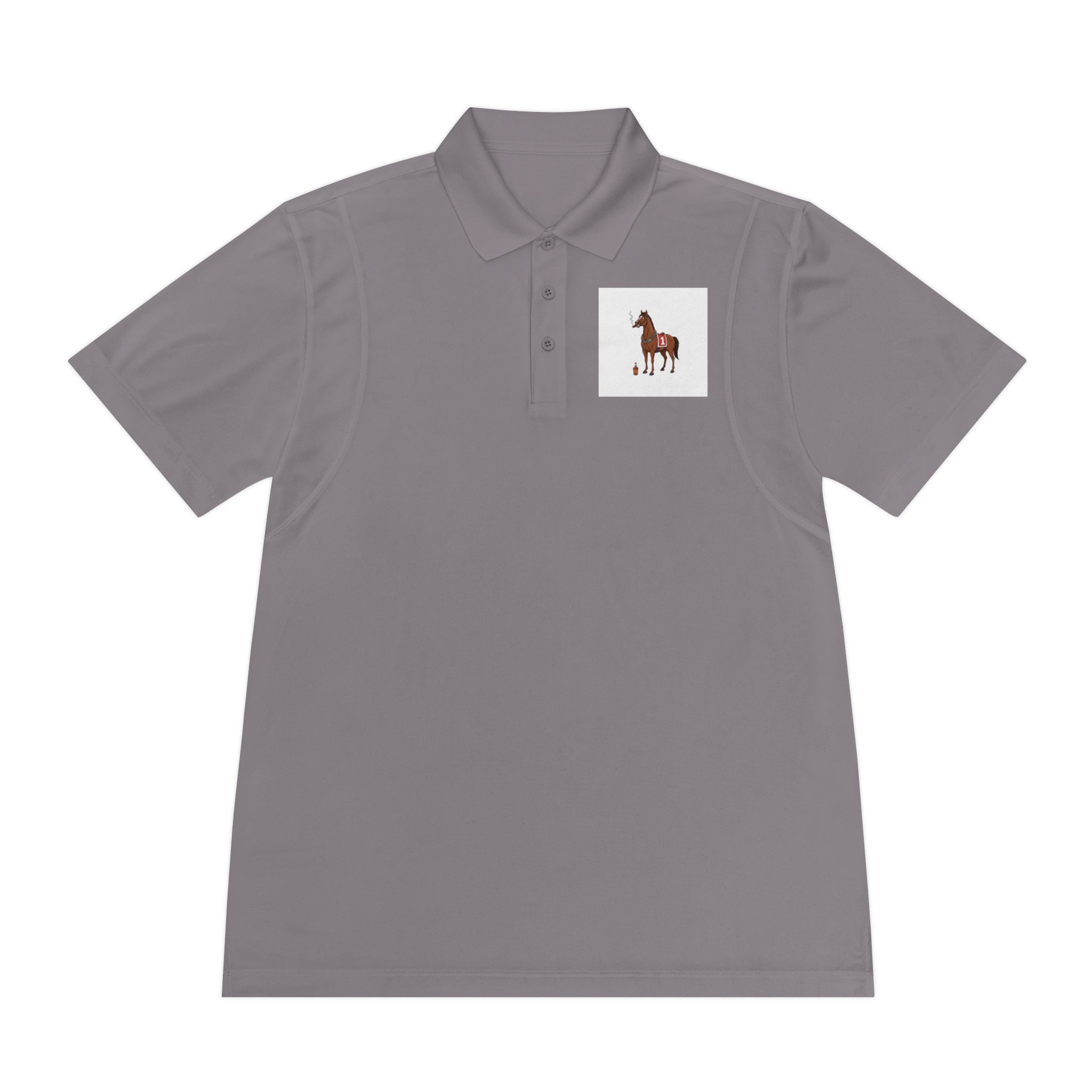 Horse Racing Polo Shirt — Vintage Jockey Saddle & Racing Horse Design