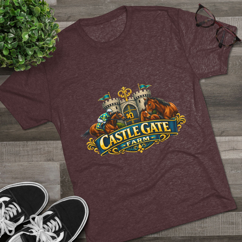 Castle Gate Farm T-Shirt – Retro Crest Logo Tee for Farm Lovers