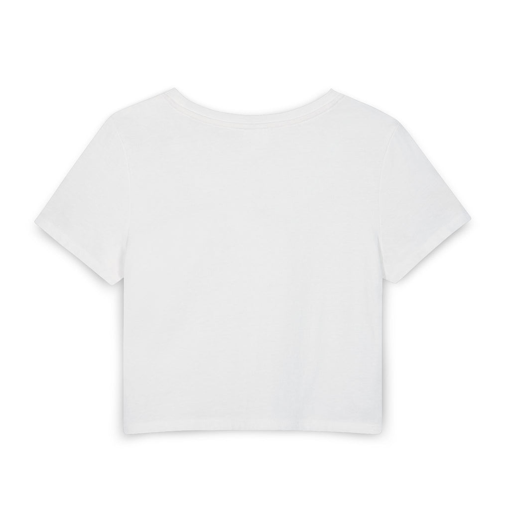 Smiling Horse Crop Tee — Funny Horse Face Womens Baby Tee