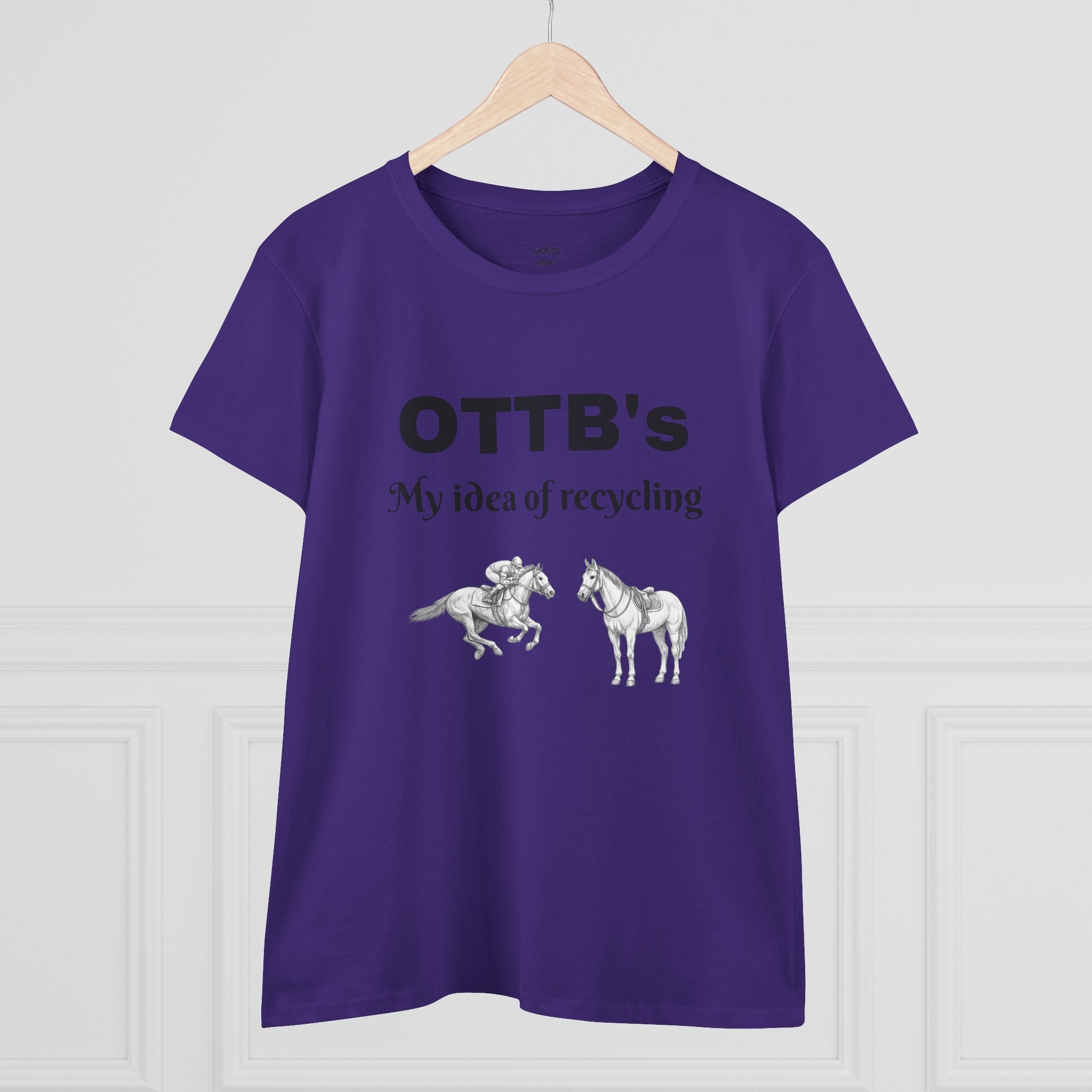 OTTB's Horse T-Shirt - "My idea of recycling" Funny Off-Track Thoroughbred Tee for Equestrians
