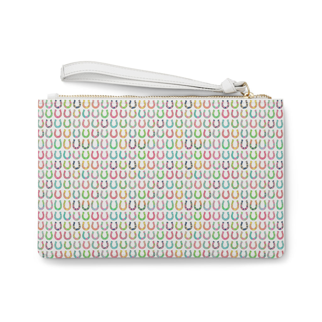 Lucky Horseshoe Pattern Clutch Bag – Colorful Western Charm Wristlet