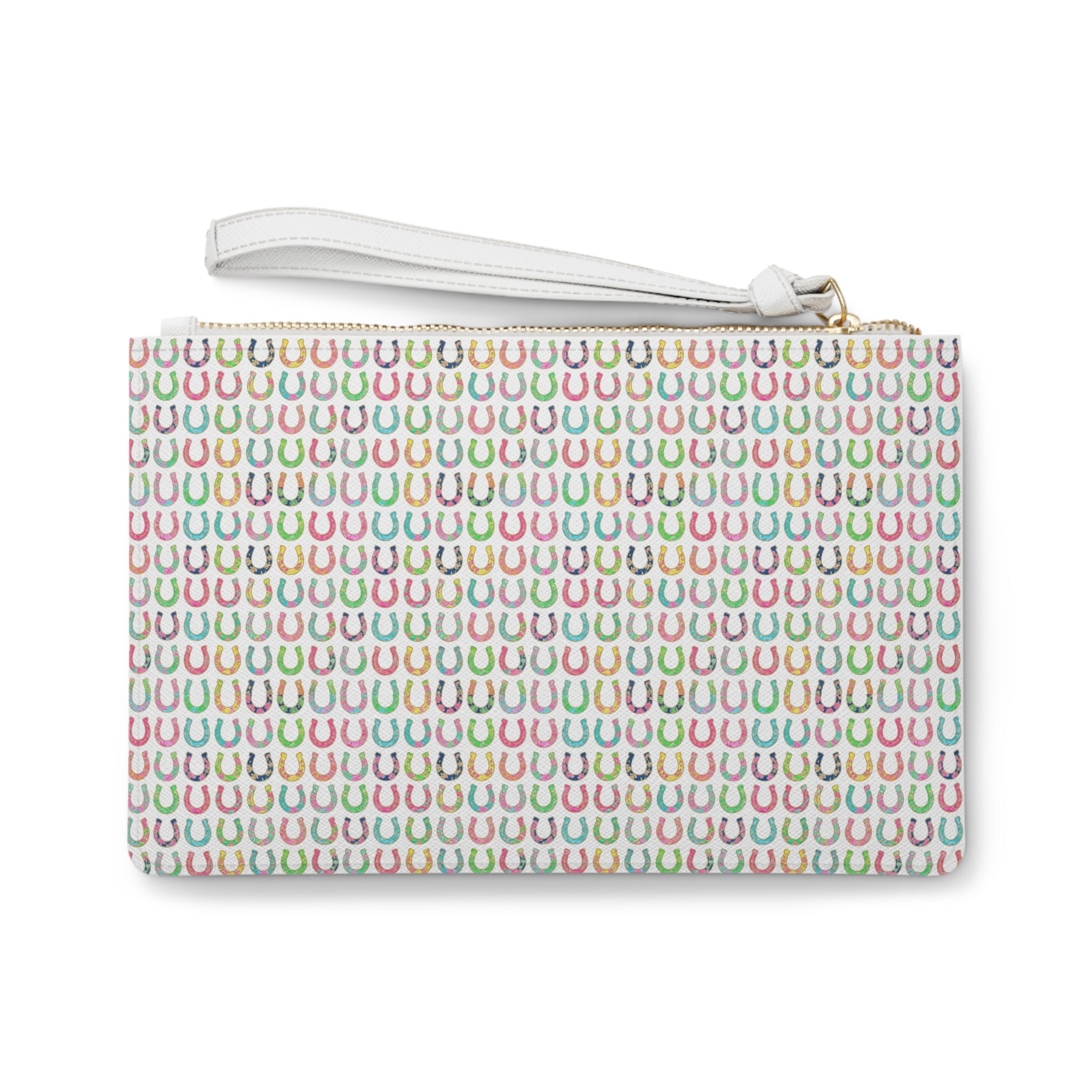 Lucky Horseshoe Pattern Clutch Bag – Colorful Western Charm Wristlet