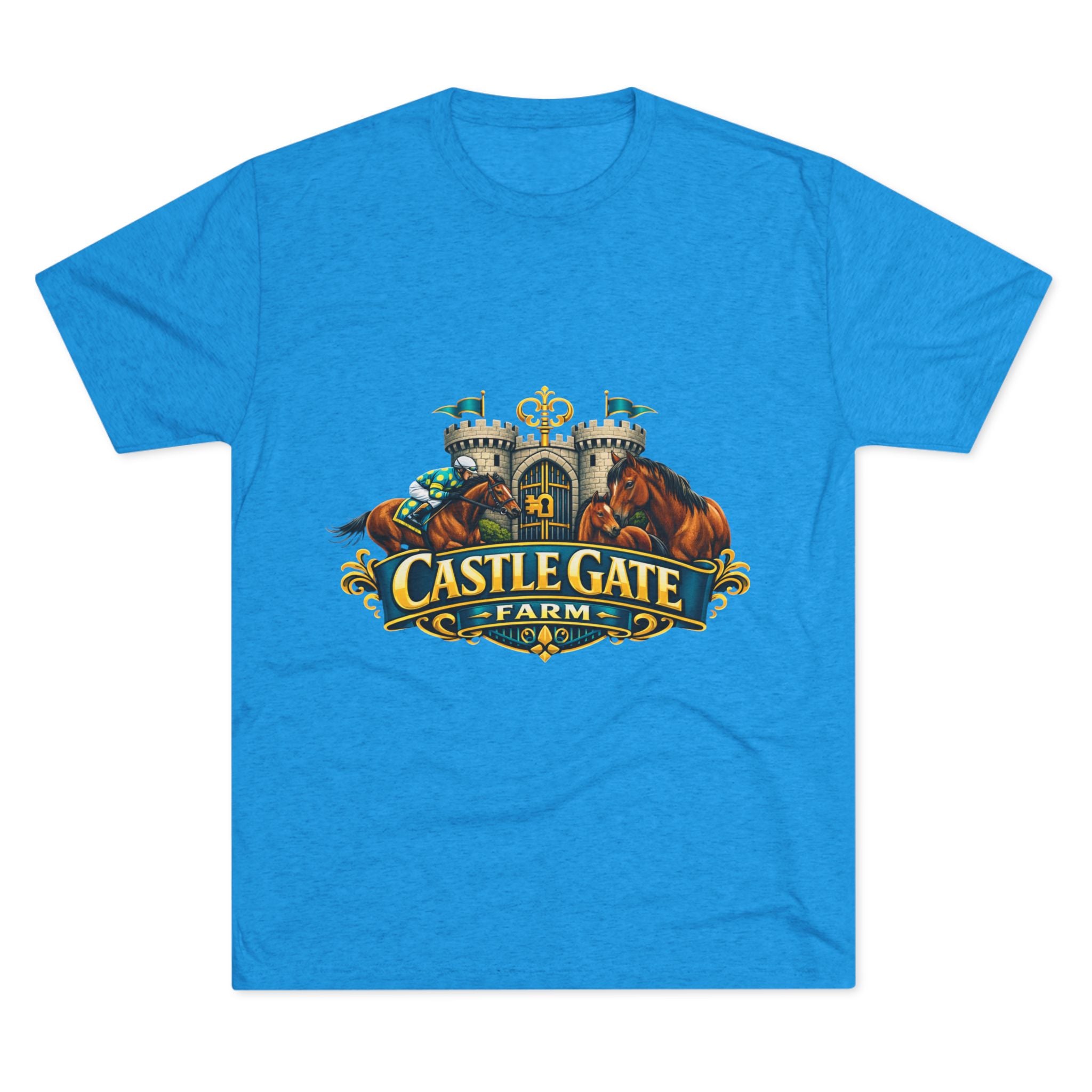 Castle Gate Farm T-Shirt – Retro Crest Logo Tee for Farm Lovers