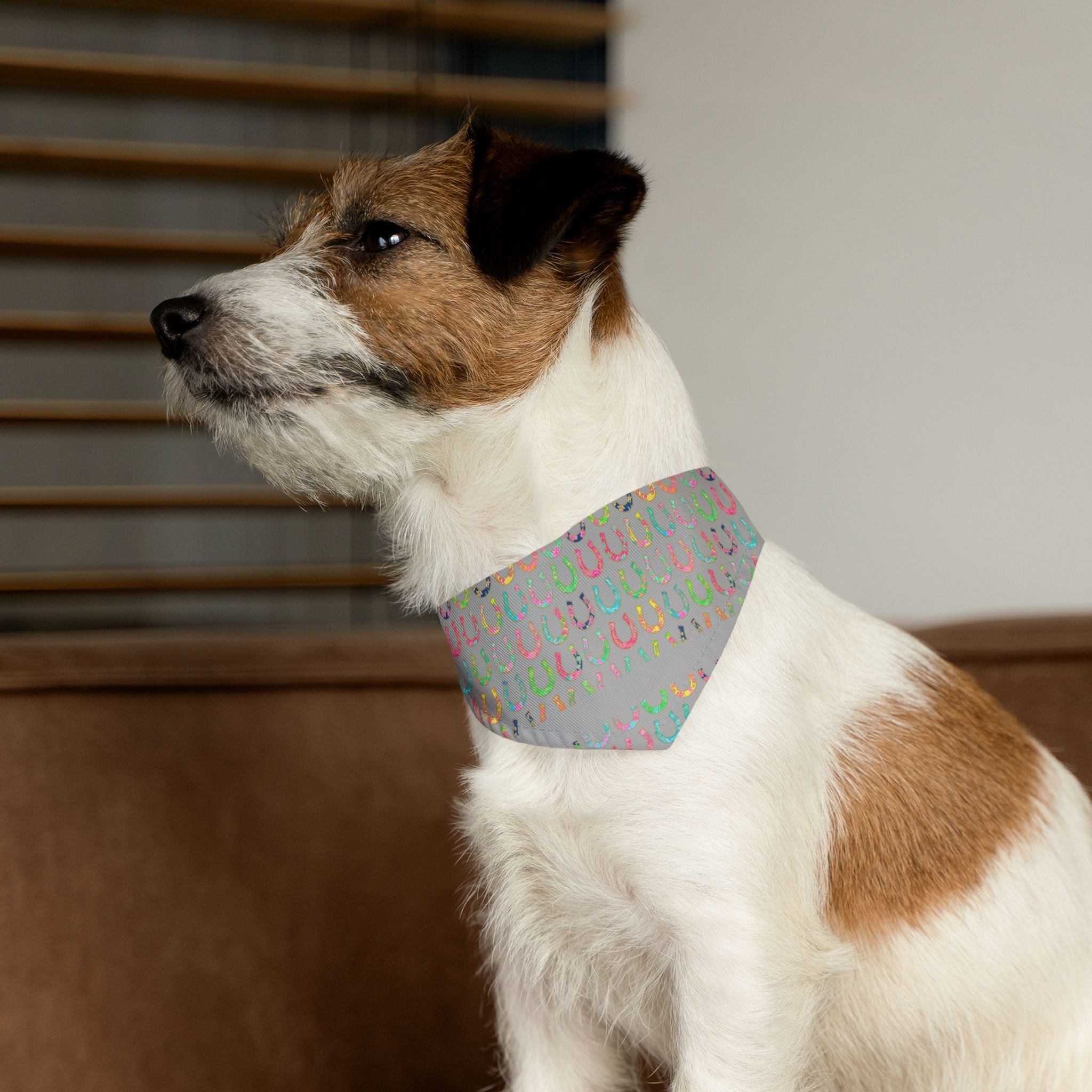 Pastel Horseshoe Bandana Collar for Dogs – Lucky Pet Scarf