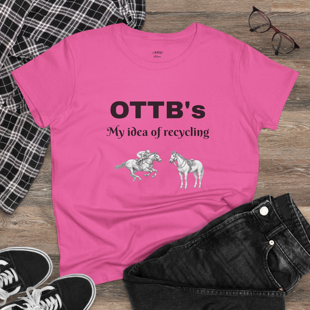 OTTB's Horse T-Shirt - "My idea of recycling" Funny Off-Track Thoroughbred Tee for Equestrians