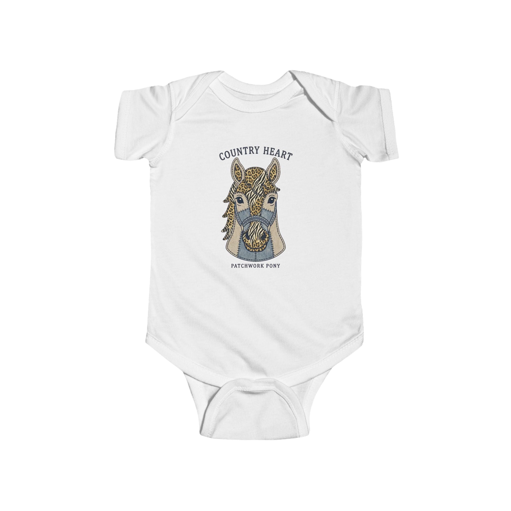 Infant Bodysuit - "Country Heart" Leopard Face Baby Onesie