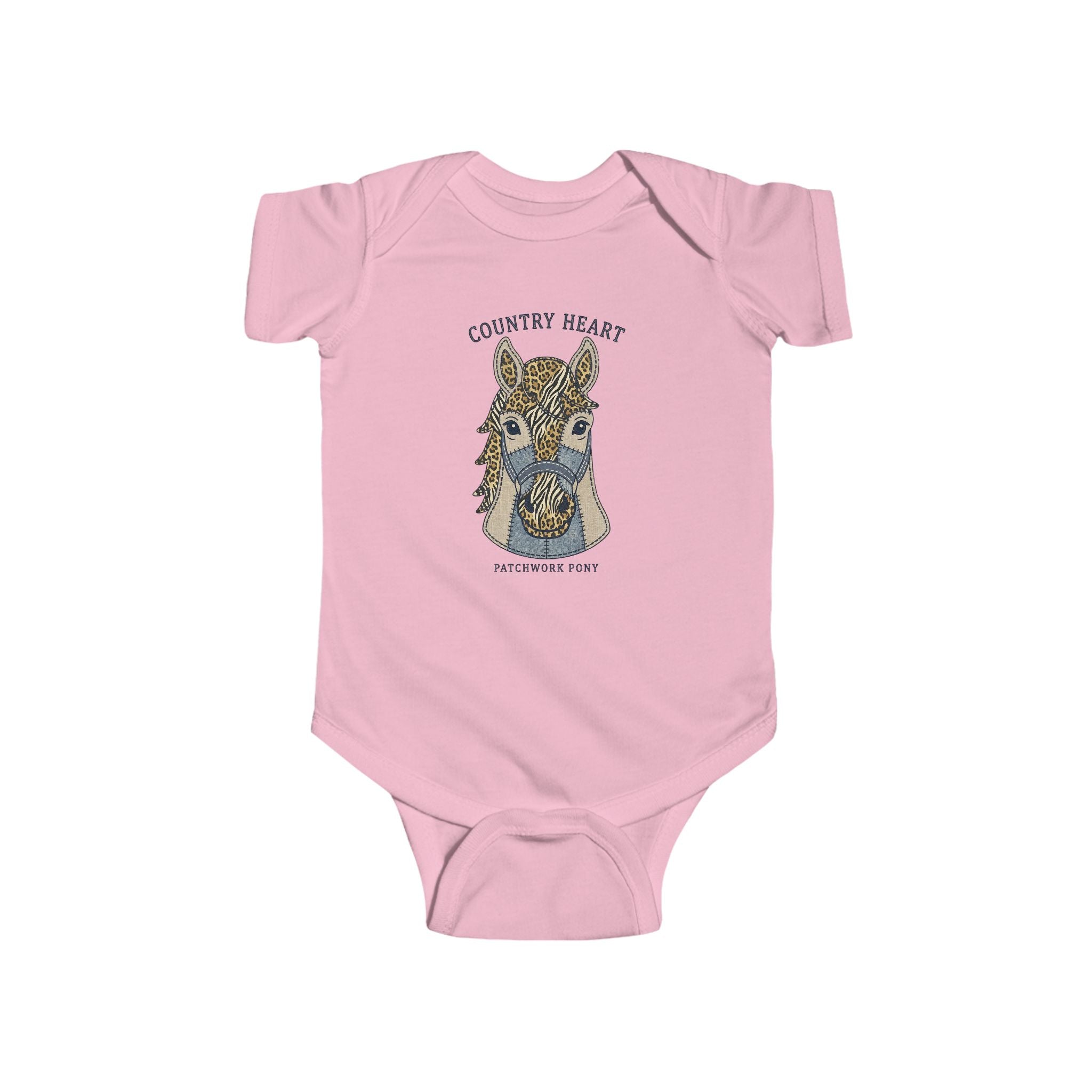Infant Bodysuit - "Country Heart" Leopard Face Baby Onesie