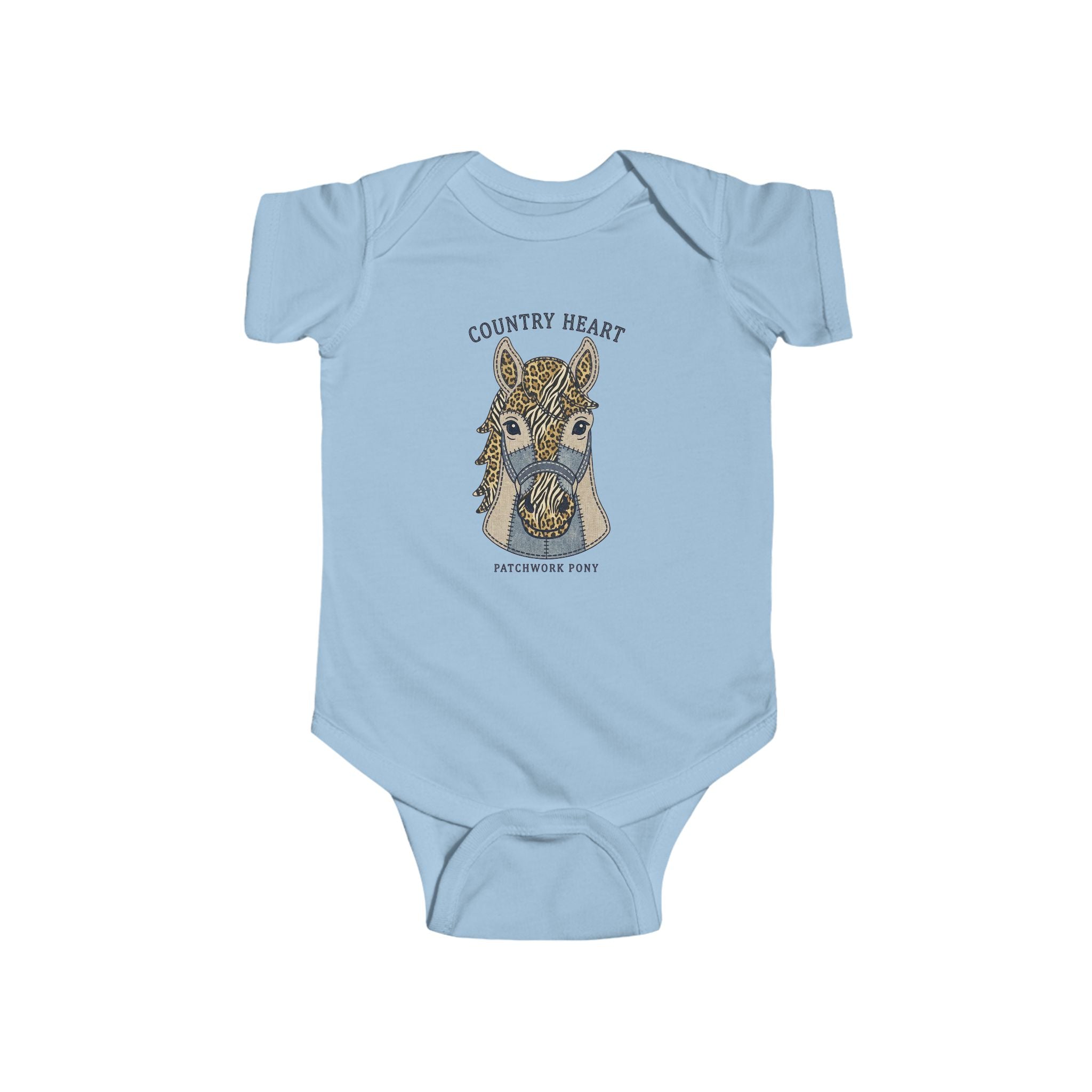 Infant Bodysuit - "Country Heart" Leopard Face Baby Onesie