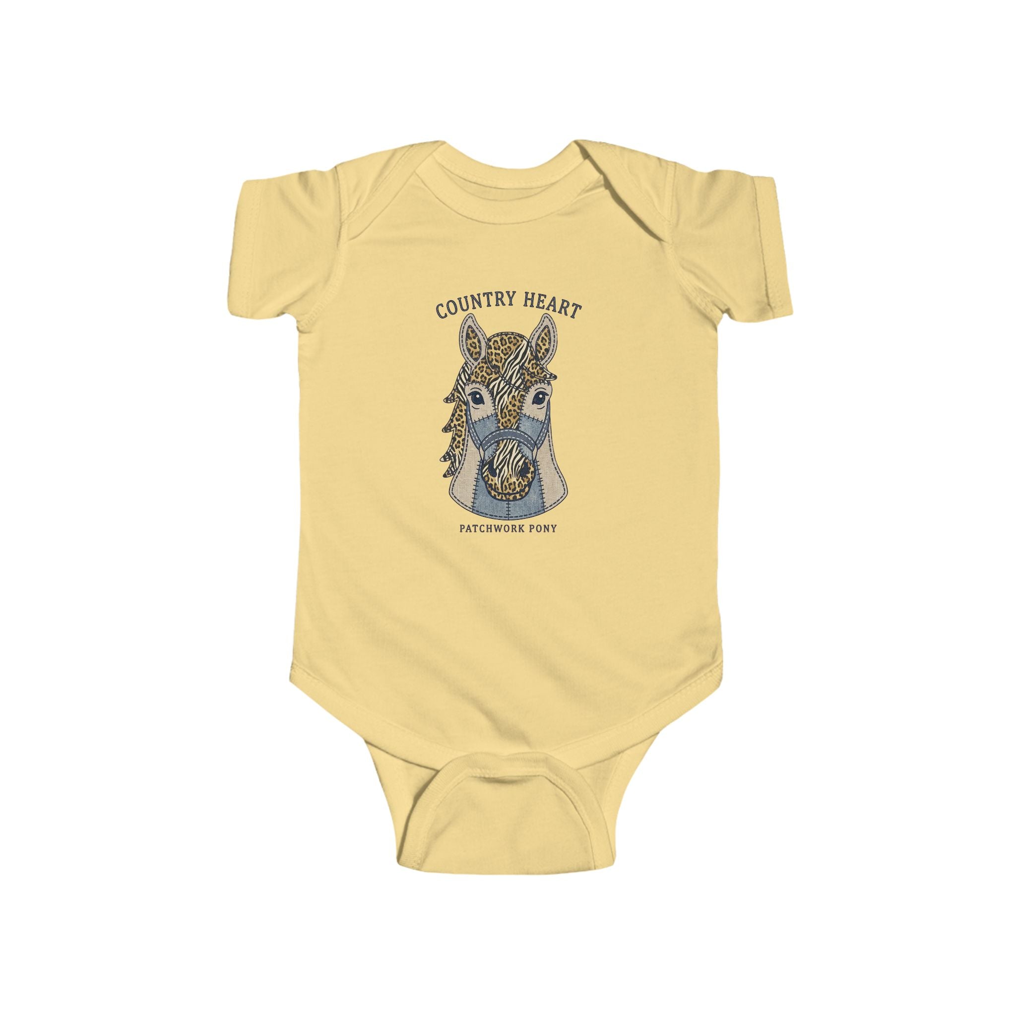 Infant Bodysuit - "Country Heart" Leopard Face Baby Onesie
