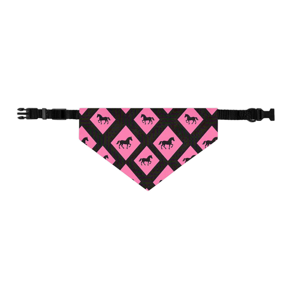 Pink Horse Diamond Pet Bandana Collar — Stylish Dog & Cat Accessory