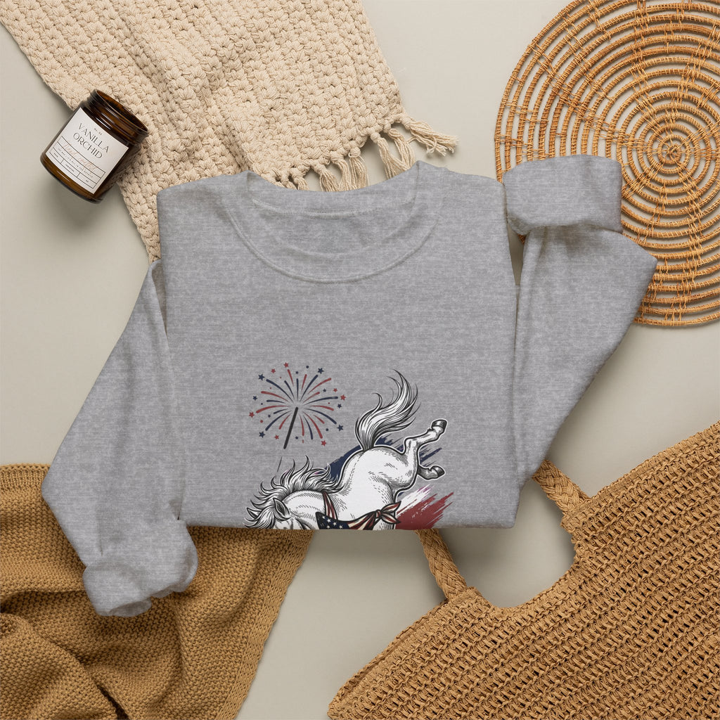 Feral but Free horse illustration Sweatshirt | quirky millennial humor