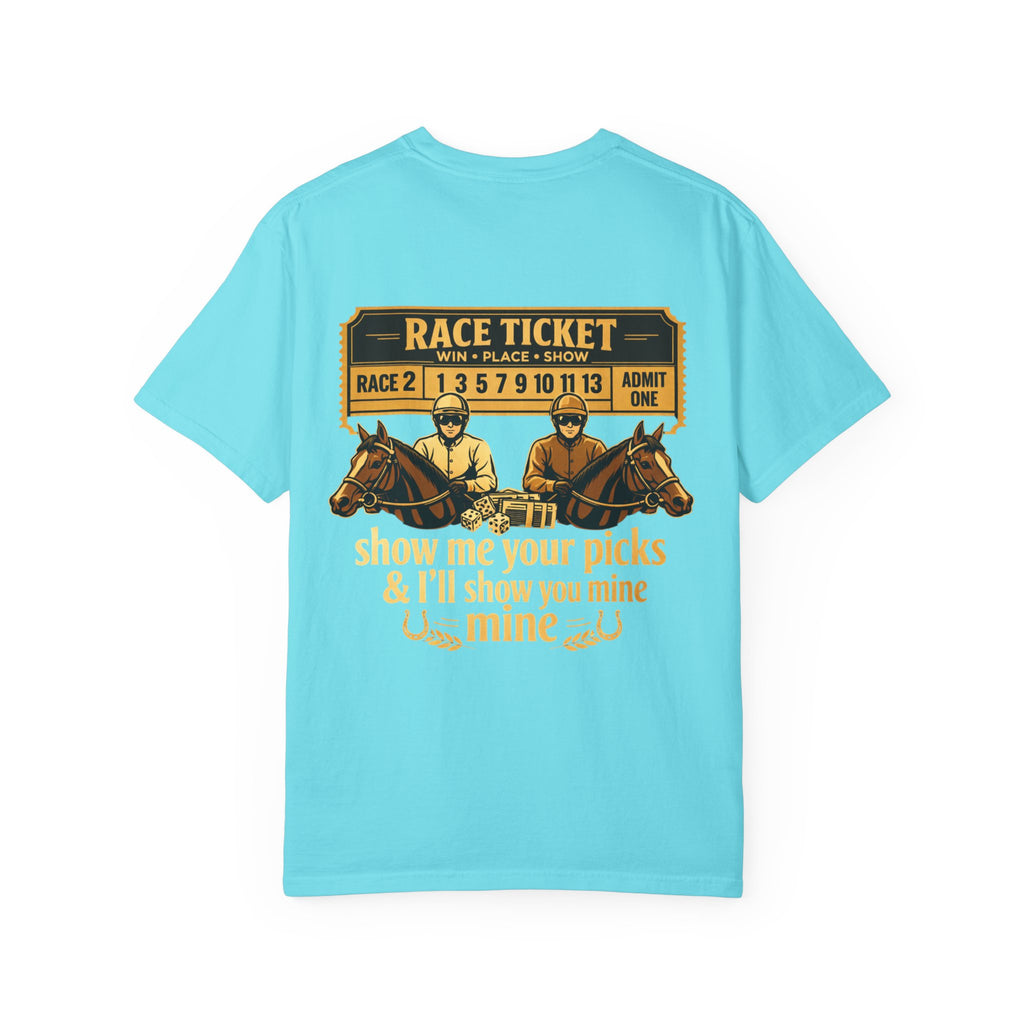 Horse Racing T-Shirt — "Show Me Your Picks" Vintage Race Ticket Design