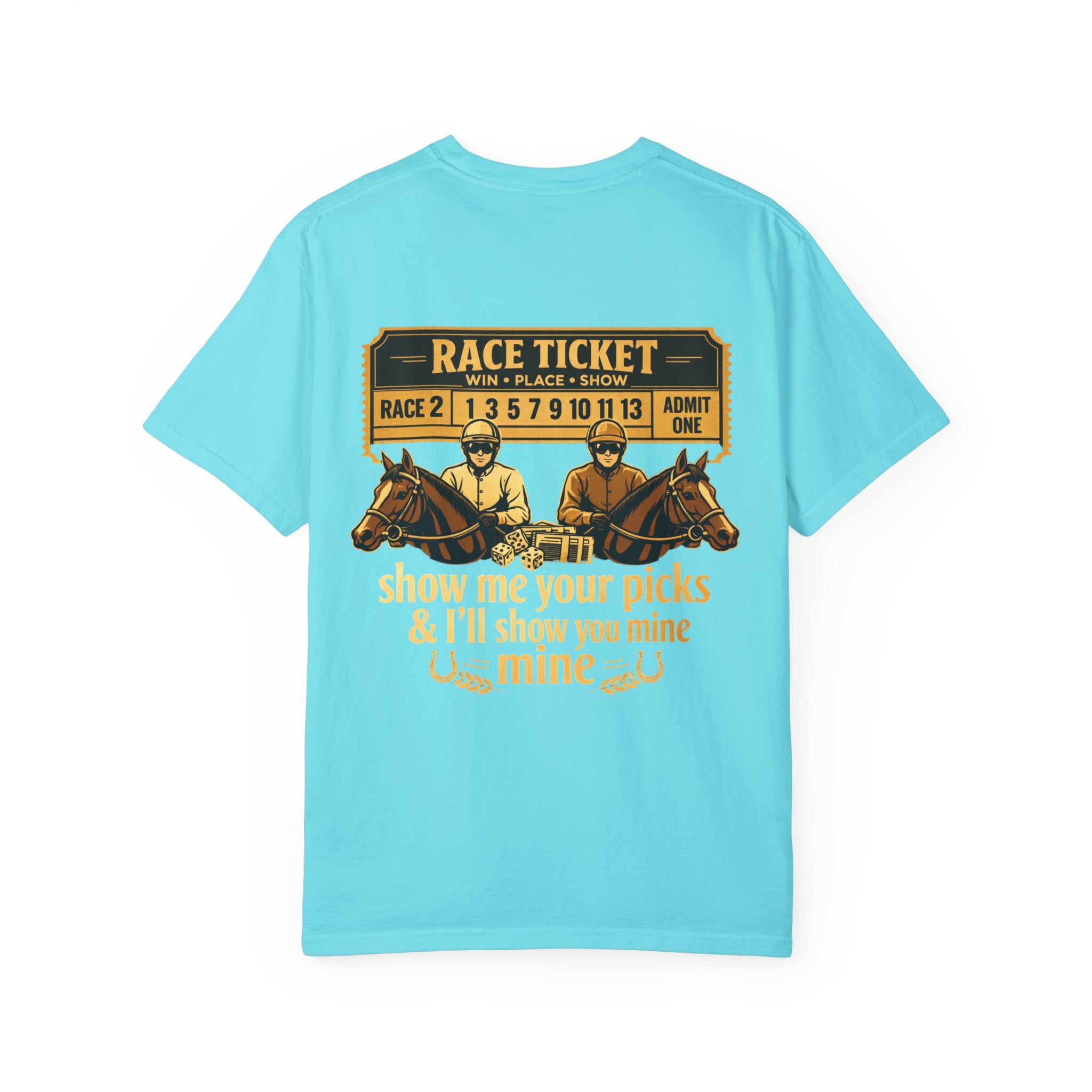 Horse Racing T-Shirt — "Show Me Your Picks" Vintage Race Ticket Design