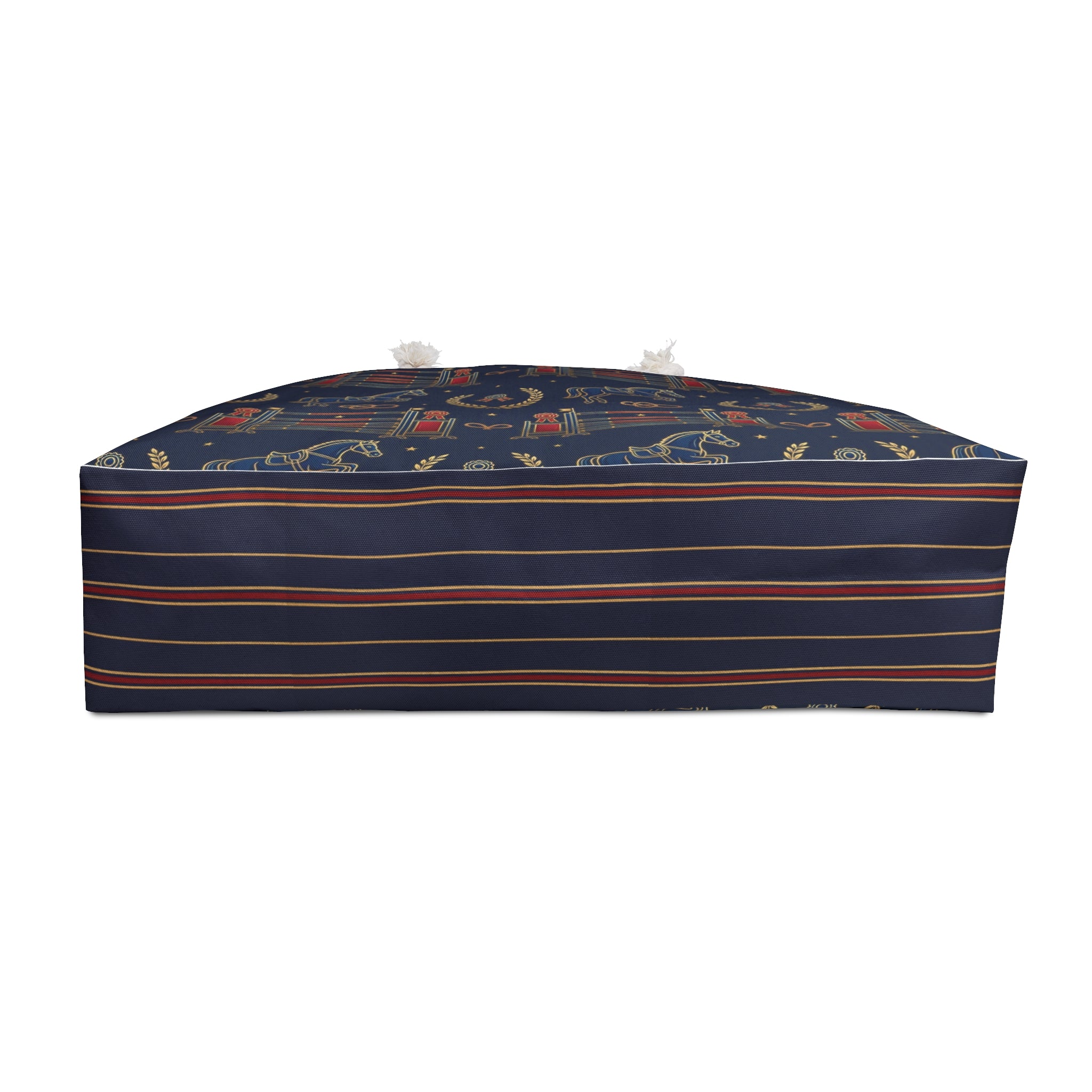 Equestrian Pattern Weekender Bag — Navy Horse & Tackle Travel Tote