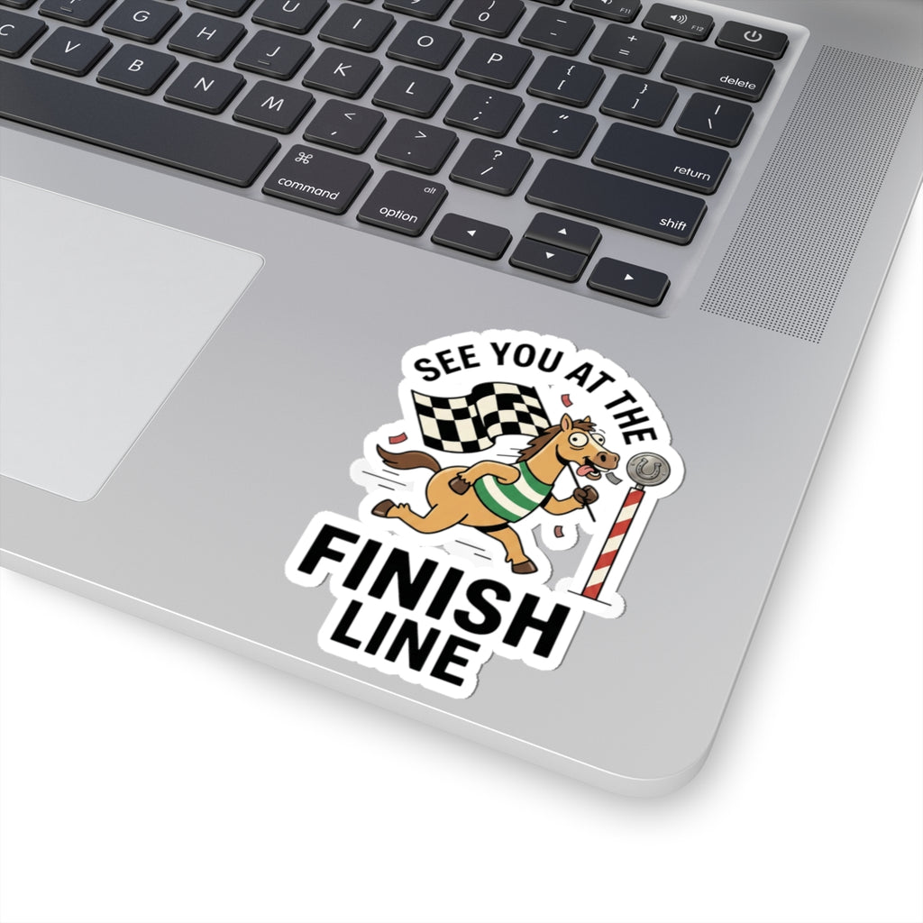 See You At The Finish Line Sticker | Racing Meme, Silly Horse