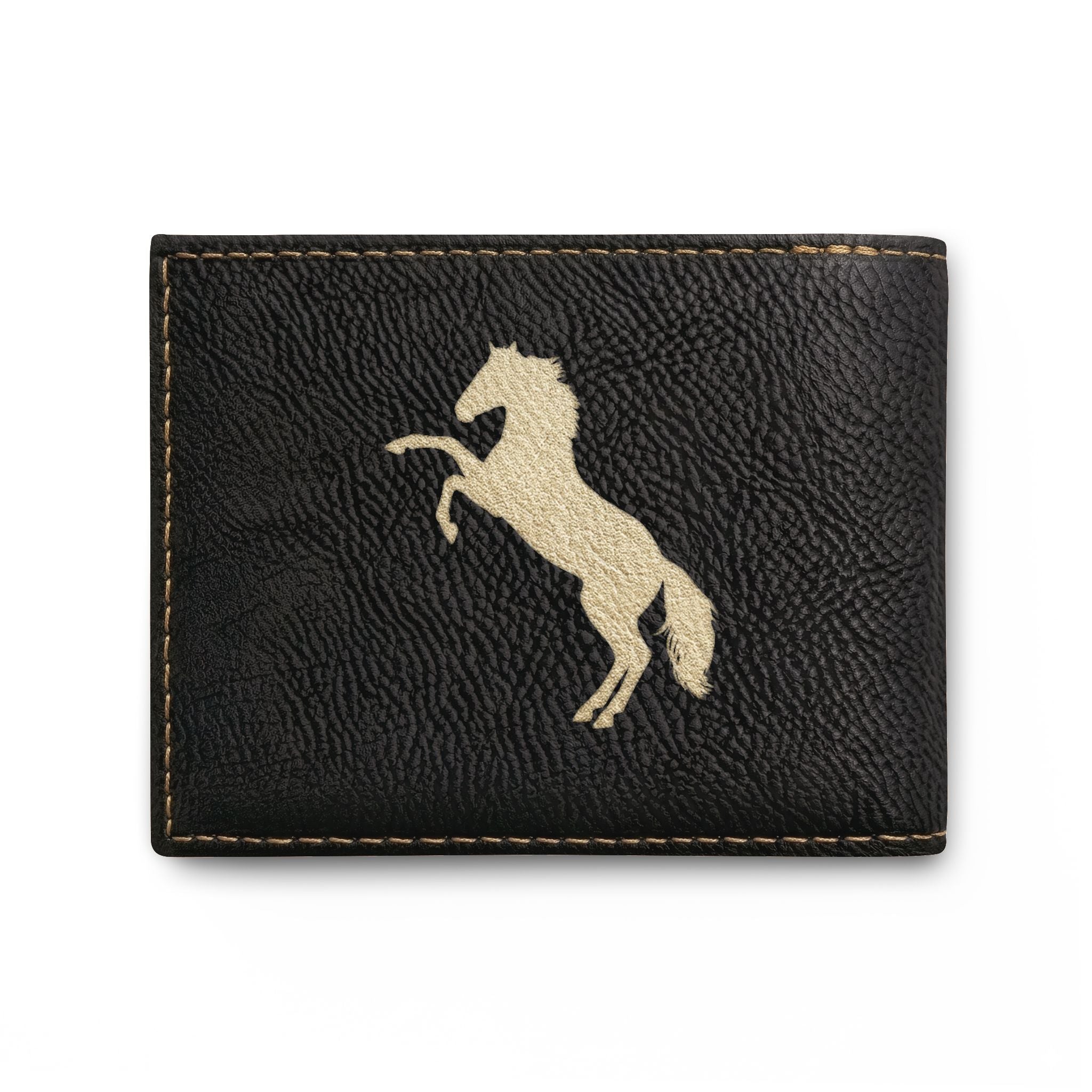Rearing Horse Bi-Fold Wallet — Leather Wallet with Flip, Equestrian Gift