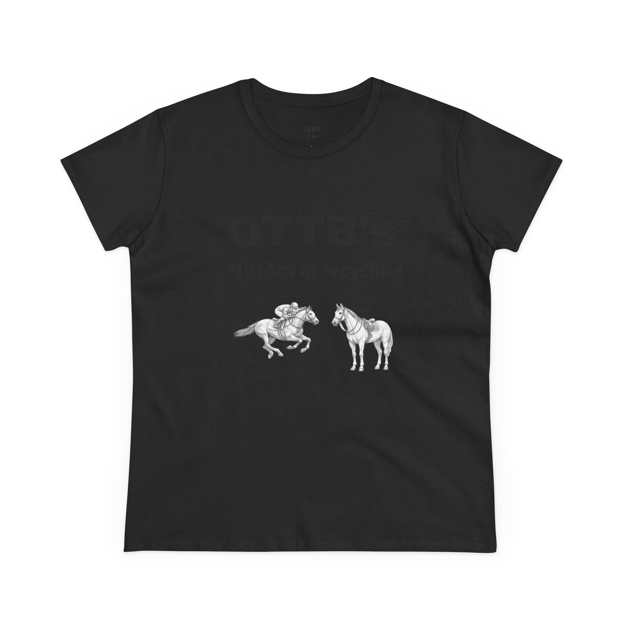 OTTB's Horse T-Shirt - "My idea of recycling" Funny Off-Track Thoroughbred Tee for Equestrians