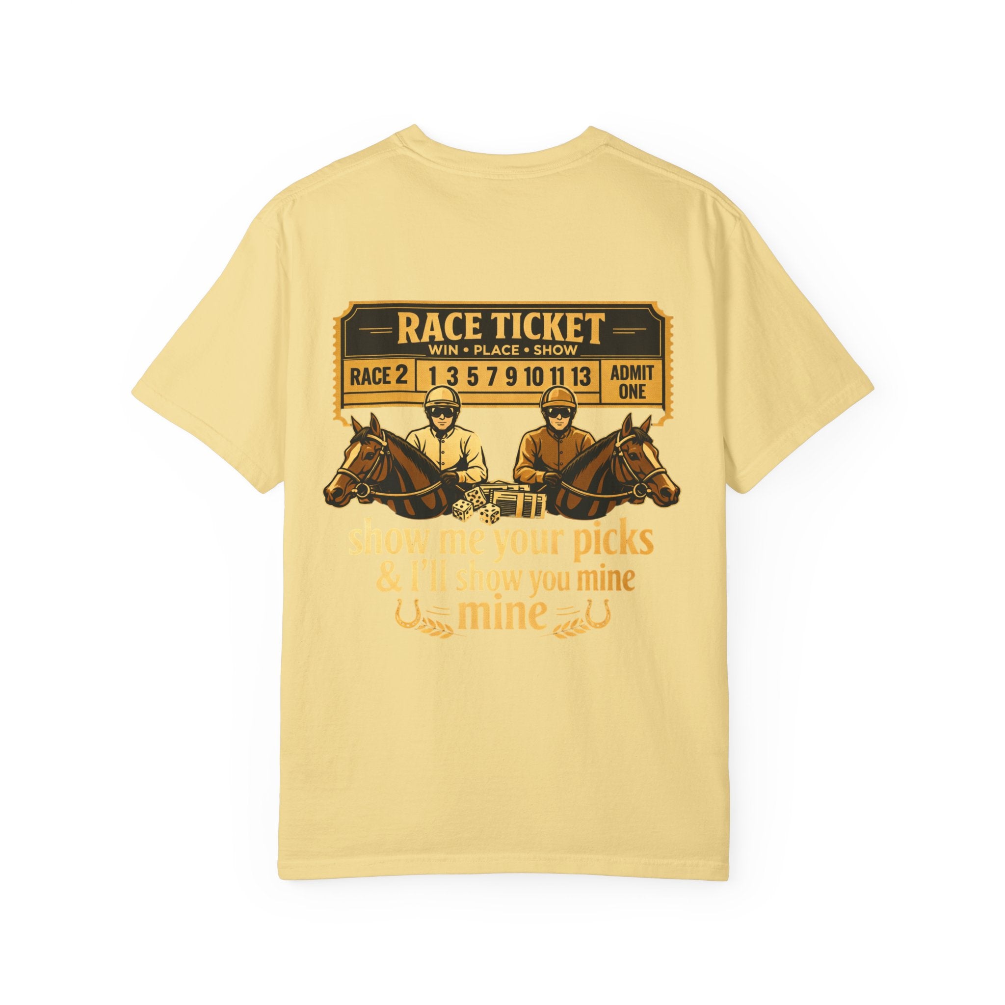 Horse Racing T-Shirt — "Show Me Your Picks" Vintage Race Ticket Design