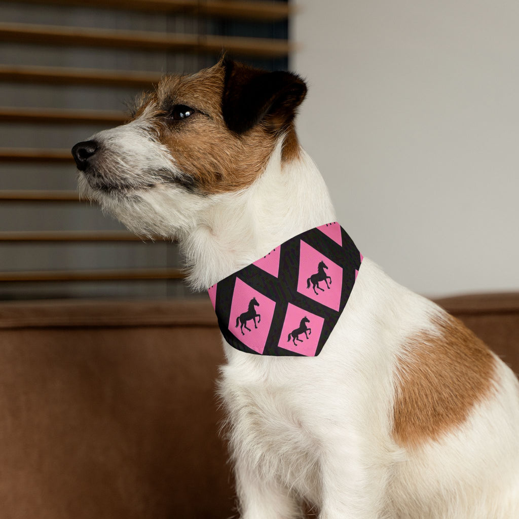 Pink Horse Diamond Pet Bandana Collar — Stylish Dog & Cat Accessory