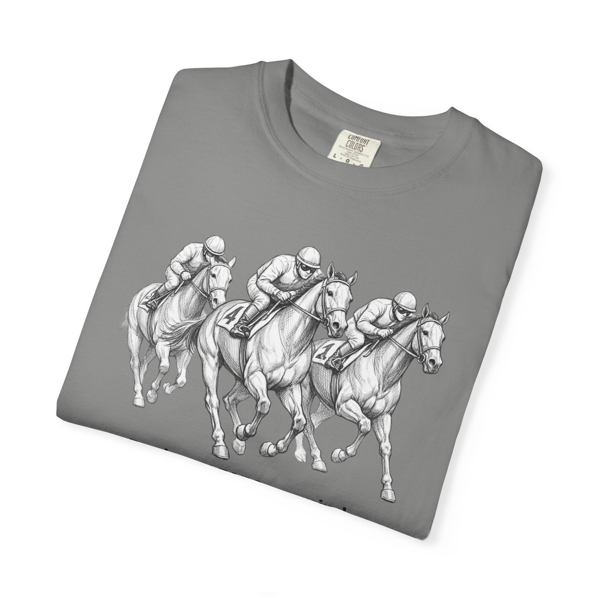 Horse Racing T-Shirt — "Racing CLEARS my mind faster than therapy" Graphic Tee