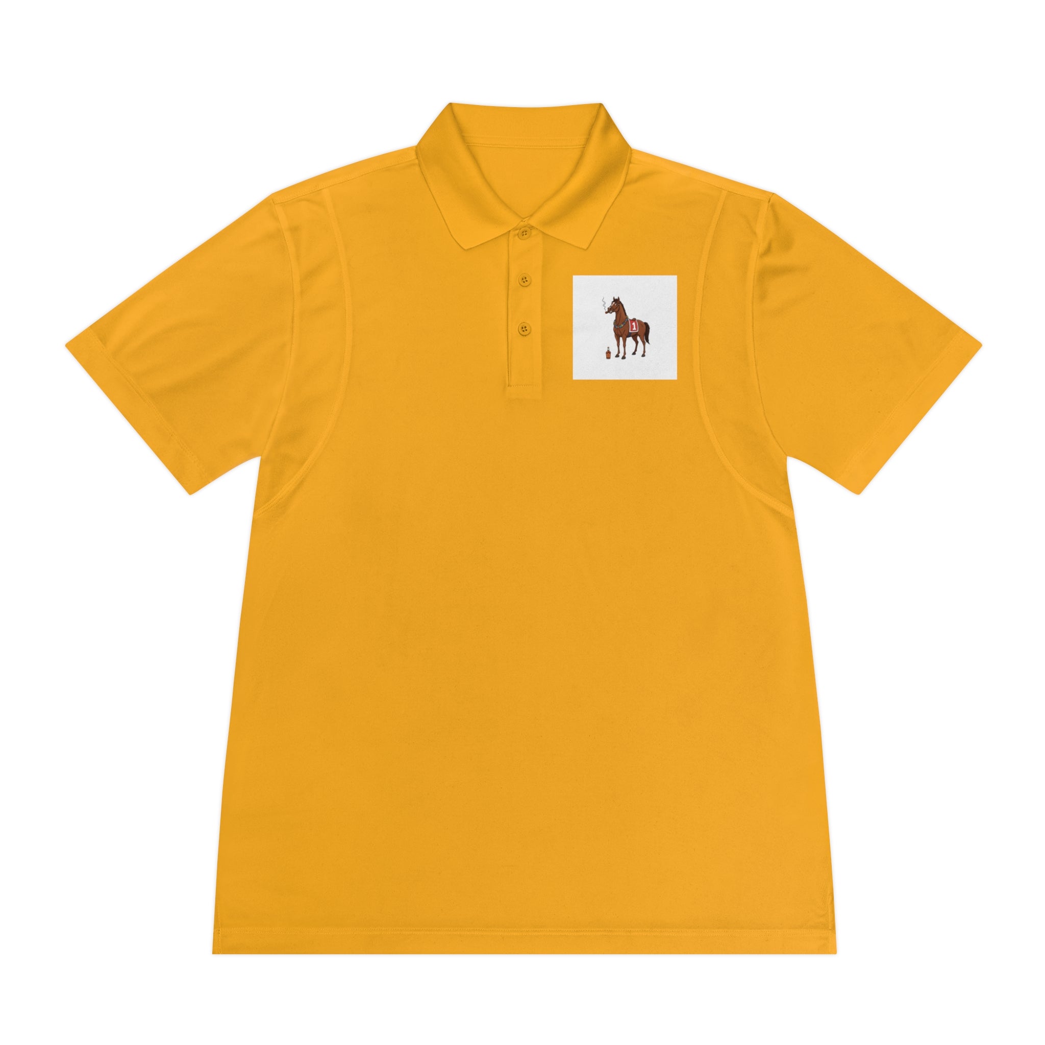 Horse Racing Polo Shirt — Vintage Jockey Saddle & Racing Horse Design