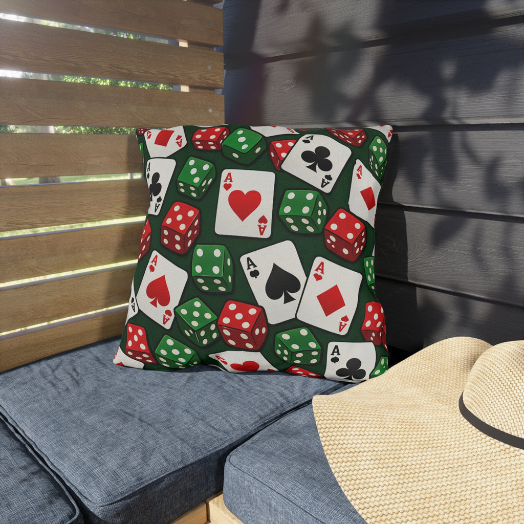Casino Aces  Dice Outdoor Pillow — Poker Themed
