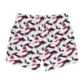 Patriotic Brushstroke Swim Trunks — Red White & Navy All-Over Print