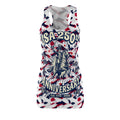 USA 250th Anniversary Racerback Dress — Patriotic Red White & Blue Celebration Dress