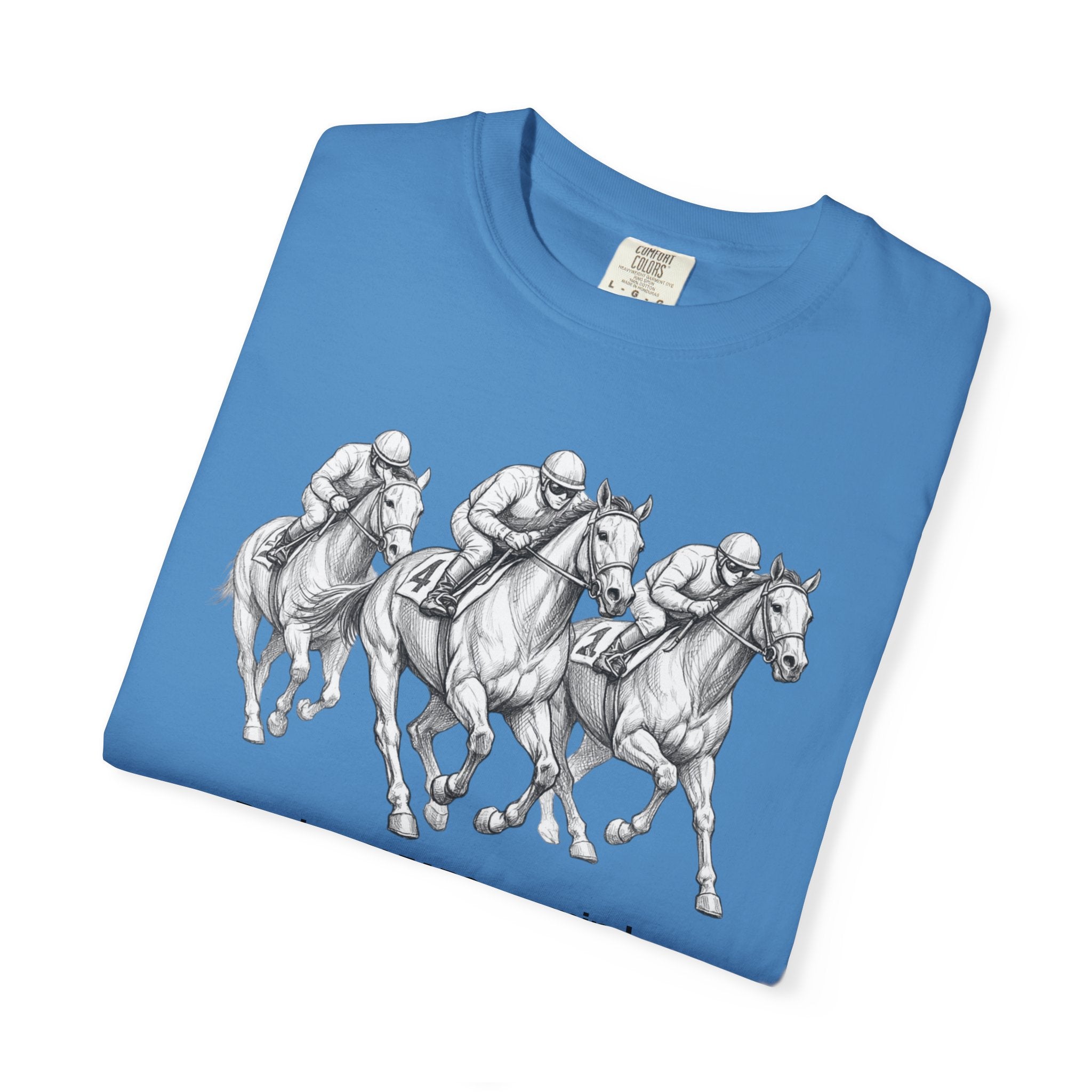 Horse Racing T-Shirt — "Racing CLEARS my mind faster than therapy" Graphic Tee