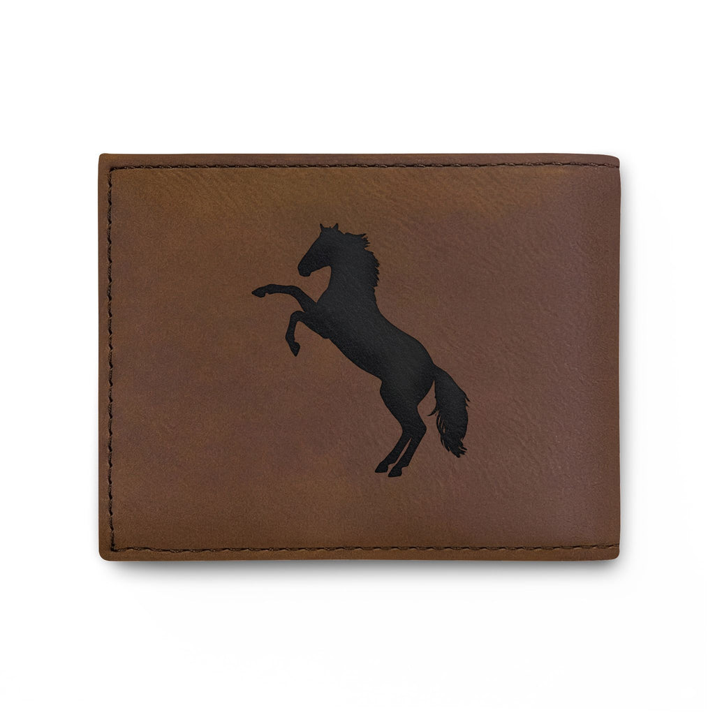 Rearing Horse Bi-Fold Wallet — Leather Wallet with Flip, Equestrian Gift