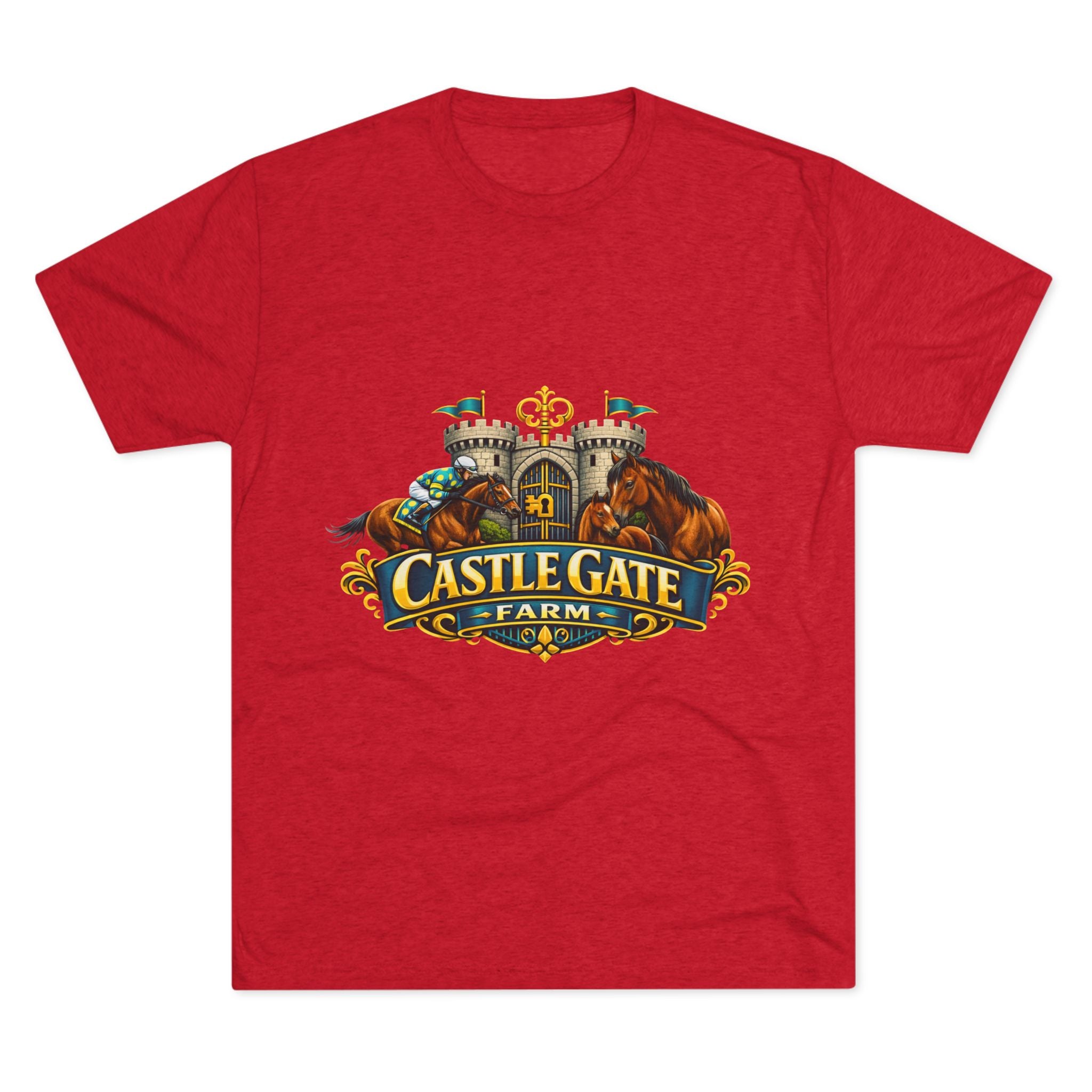 Castle Gate Farm T-Shirt – Retro Crest Logo Tee for Farm Lovers
