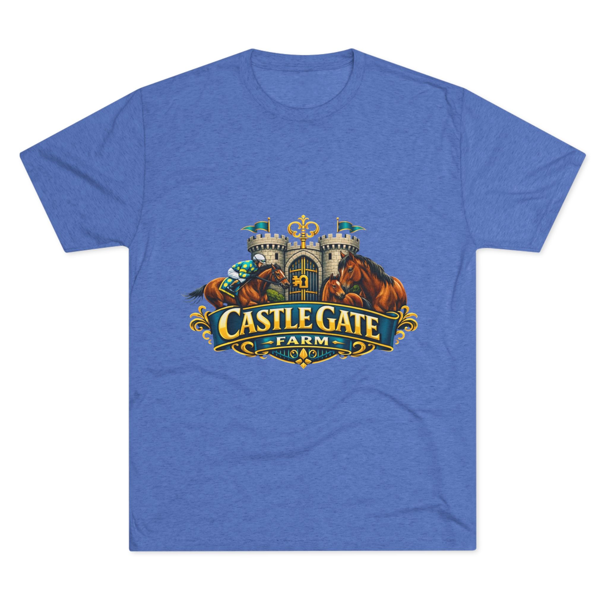 Castle Gate Farm T-Shirt – Retro Crest Logo Tee for Farm Lovers