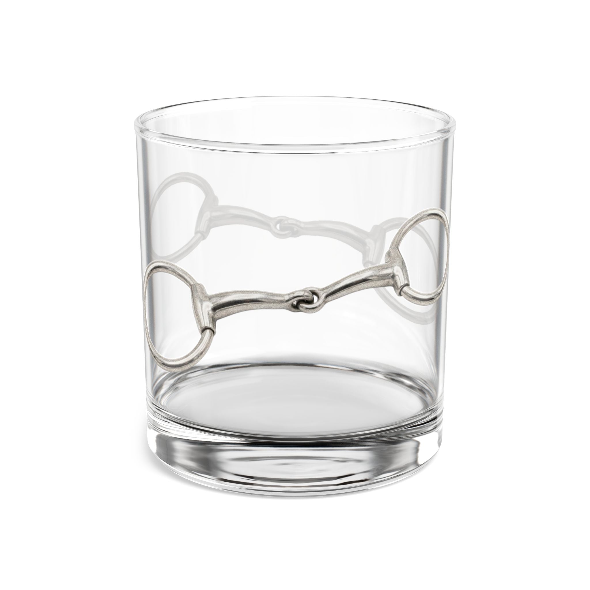 10oz Rocks Glass — Classy Silver Horsebit Design