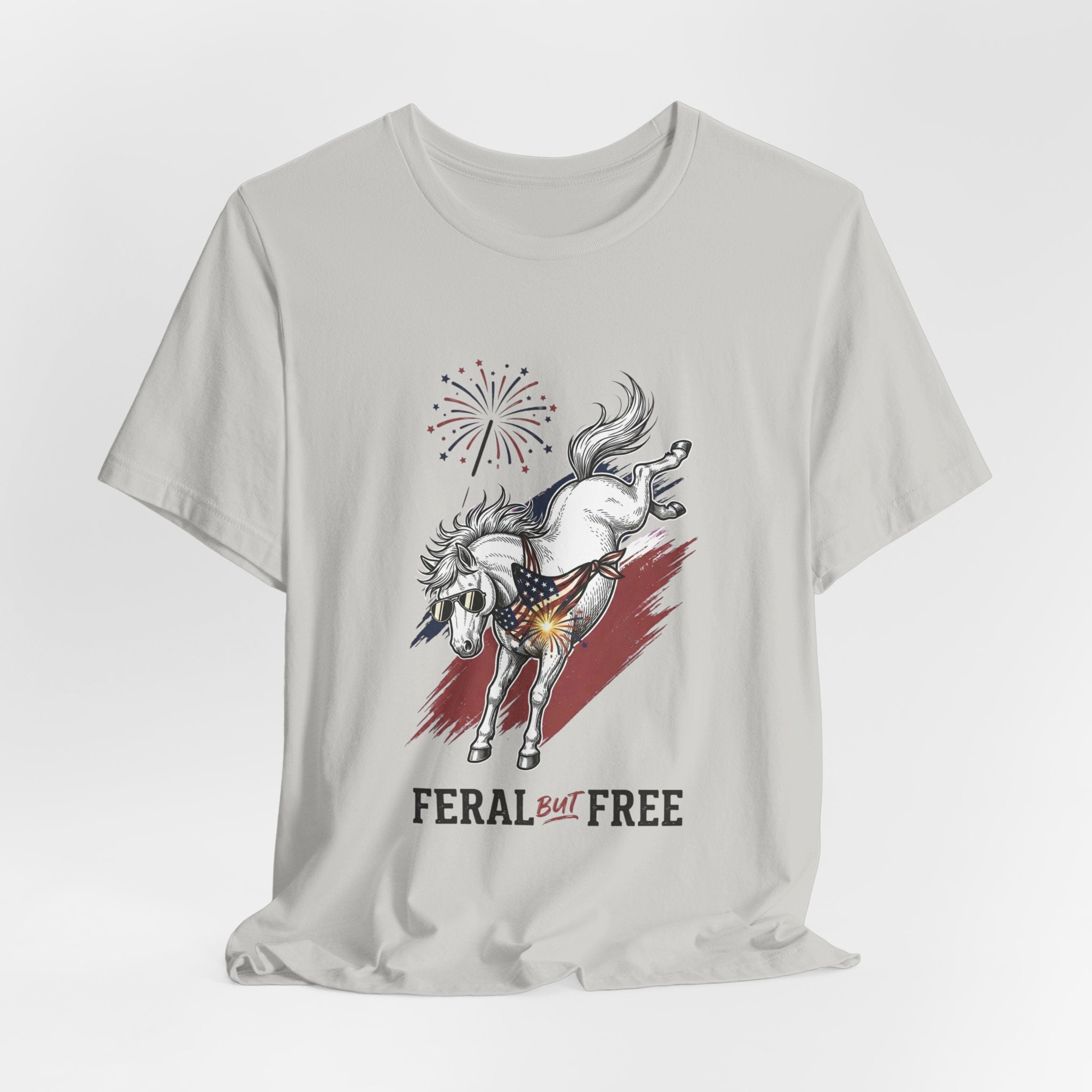 Feral but Free horse illustration Tee | edgy ironic mental health humor