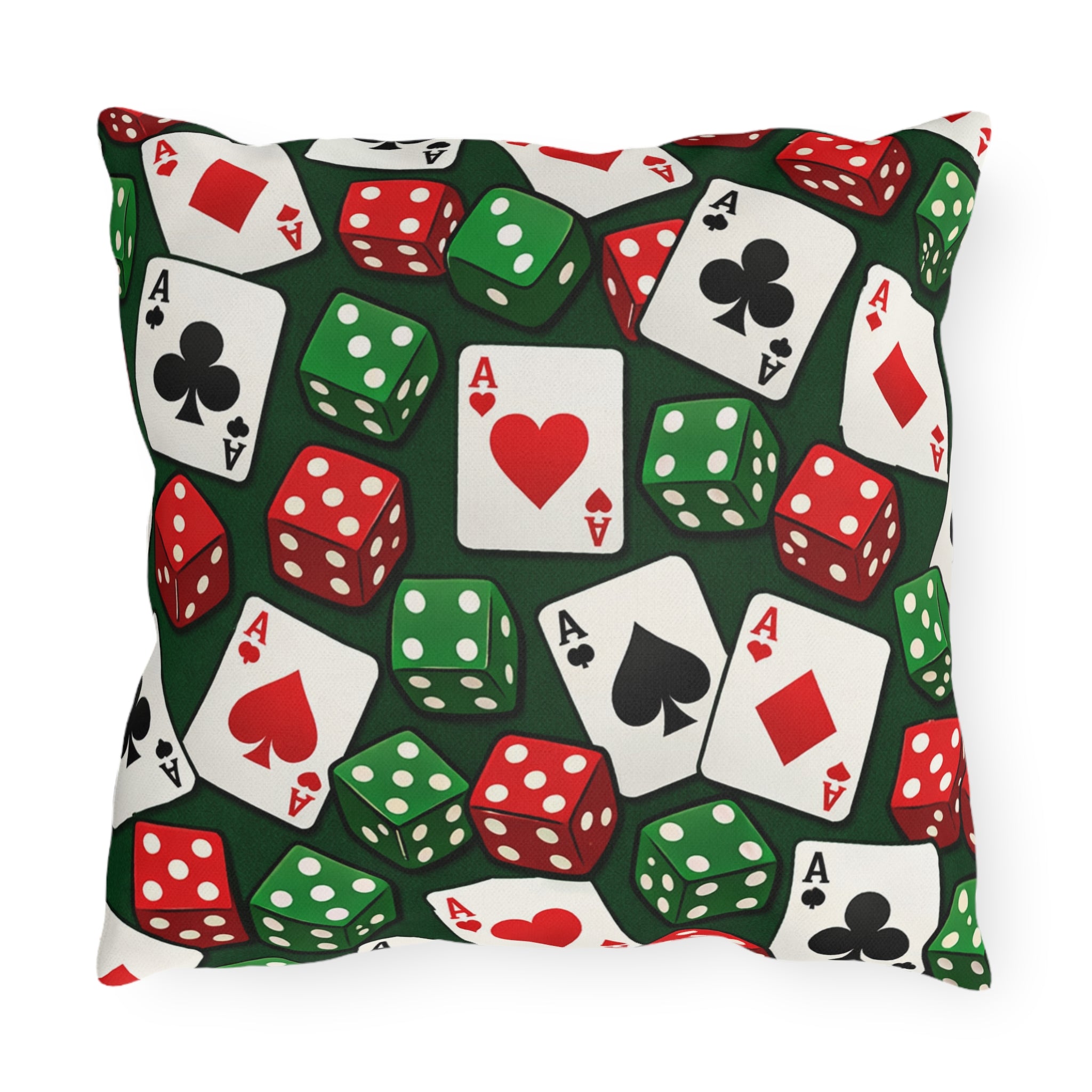 Casino Aces  Dice Outdoor Pillow — Poker Themed