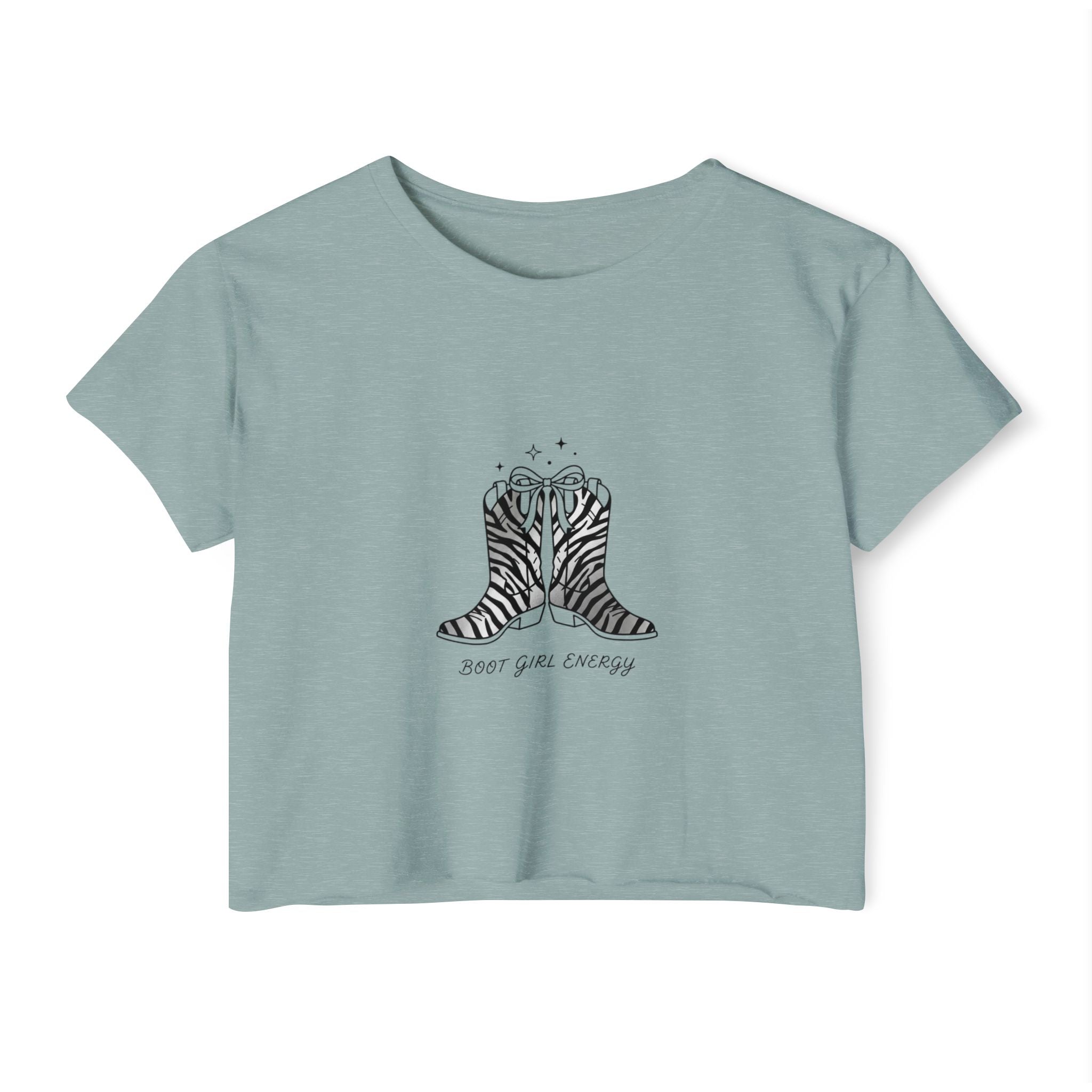 Cowgirl Boots Crop Top — "Boot Girl Energy" Festival Tee