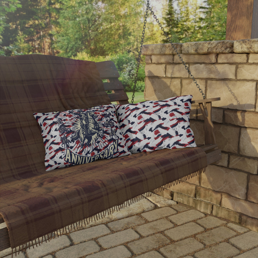 USA 250th Anniversary Outdoor Pillow — Patriotic Red White Blue Decor