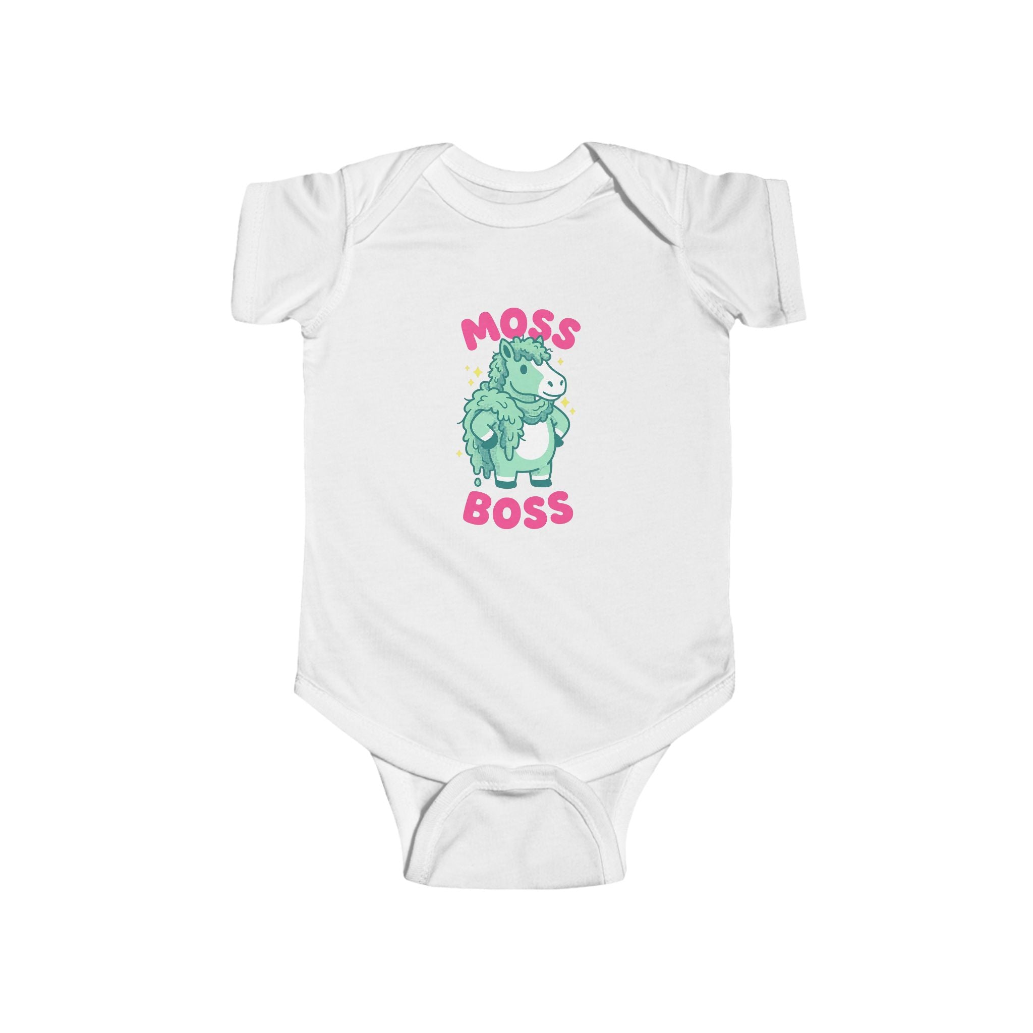 Moss Boss Baby Bodysuit — Cute Green Horse Infant Onesie