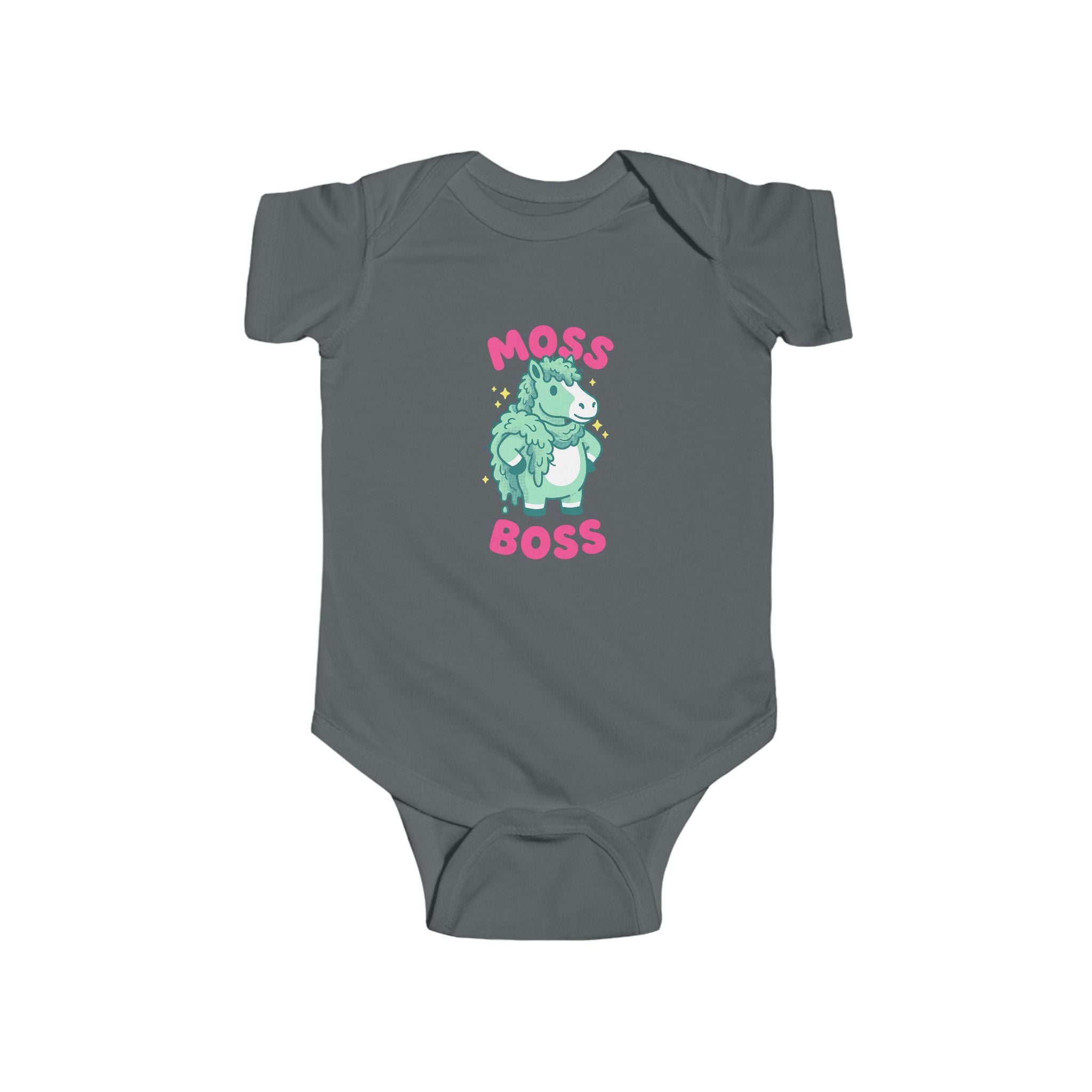 Moss Boss Baby Bodysuit — Cute Green Horse Infant Onesie