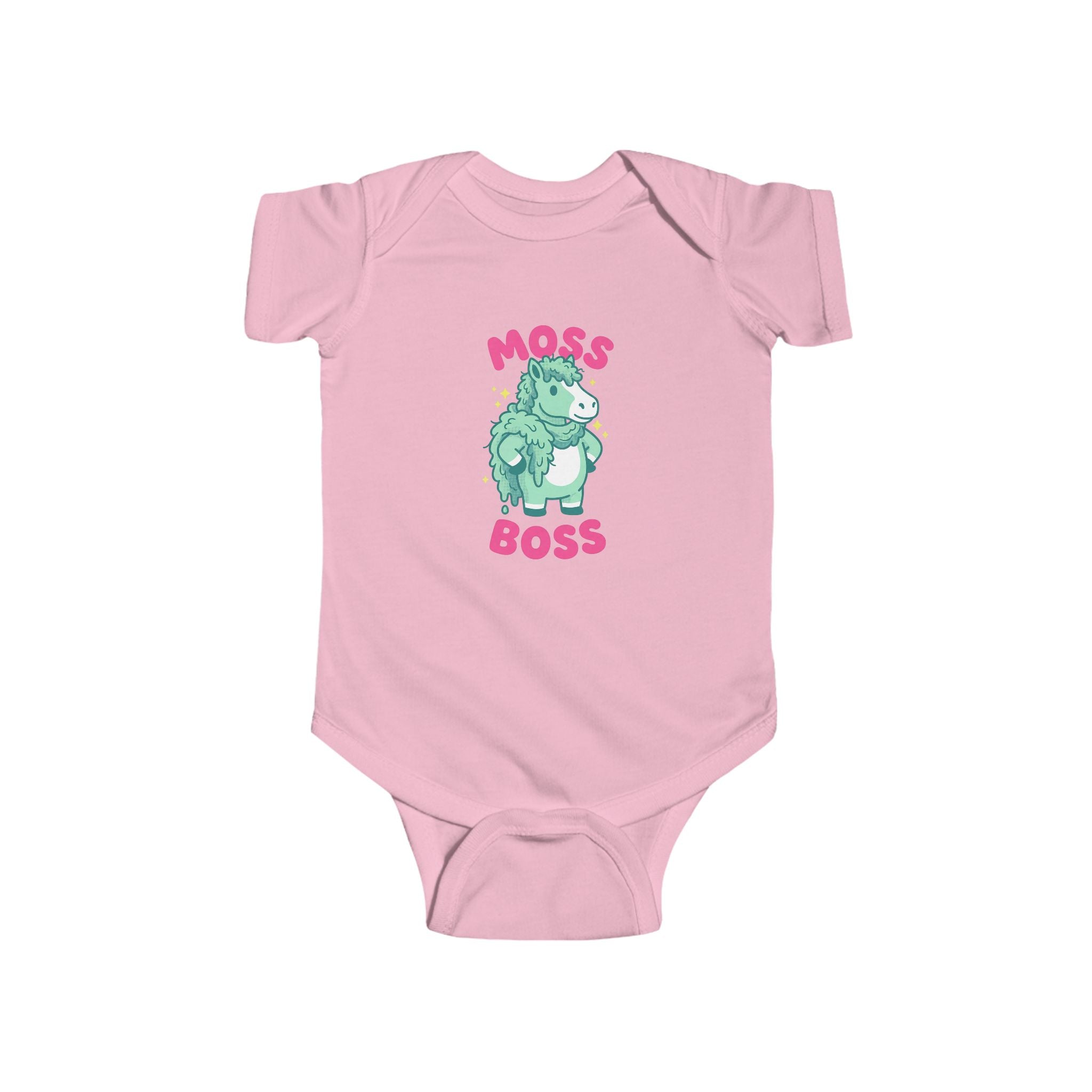 Moss Boss Baby Bodysuit — Cute Green Horse Infant Onesie