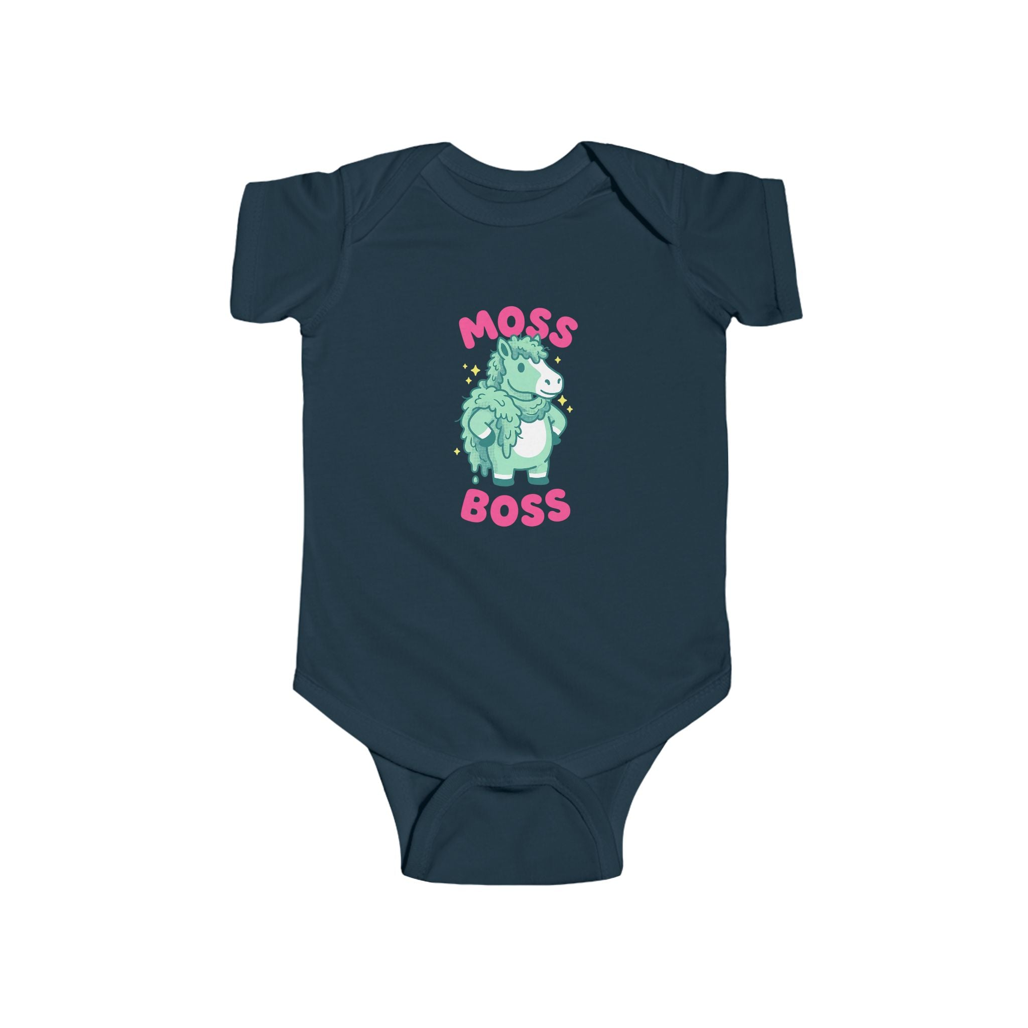 Moss Boss Baby Bodysuit — Cute Green Horse Infant Onesie
