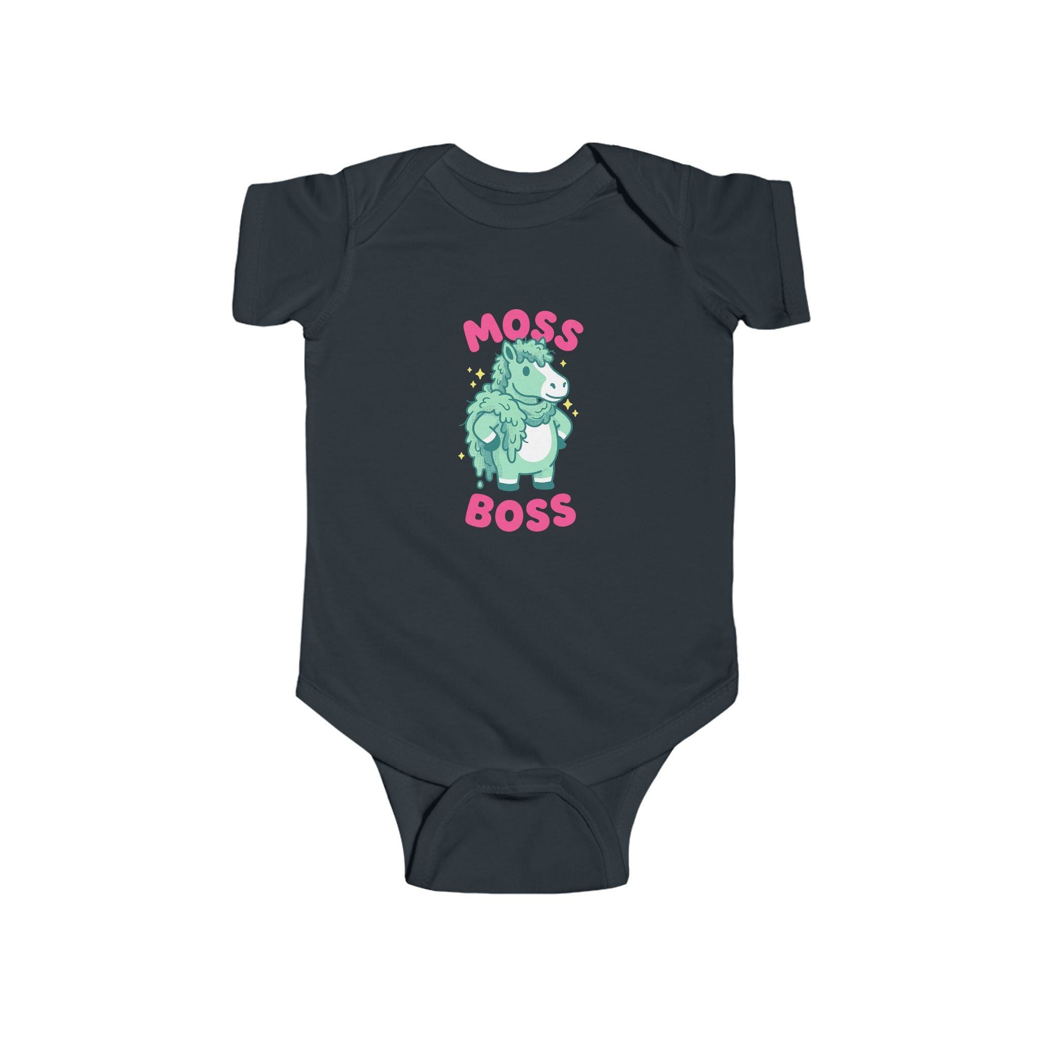 Moss Boss Baby Bodysuit — Cute Green Horse Infant Onesie