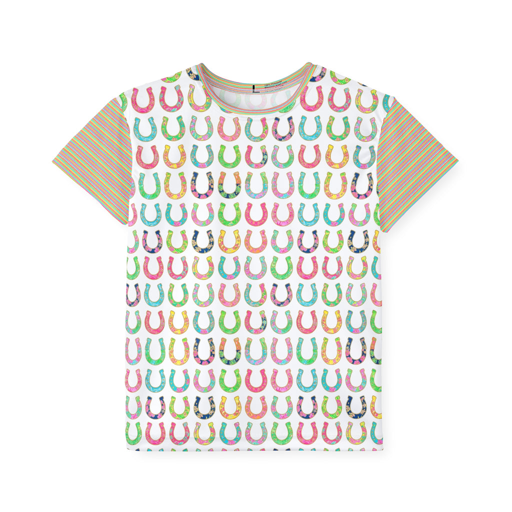 Kids Jersey — Colorful Horseshoe All-Over Print Sports Tee