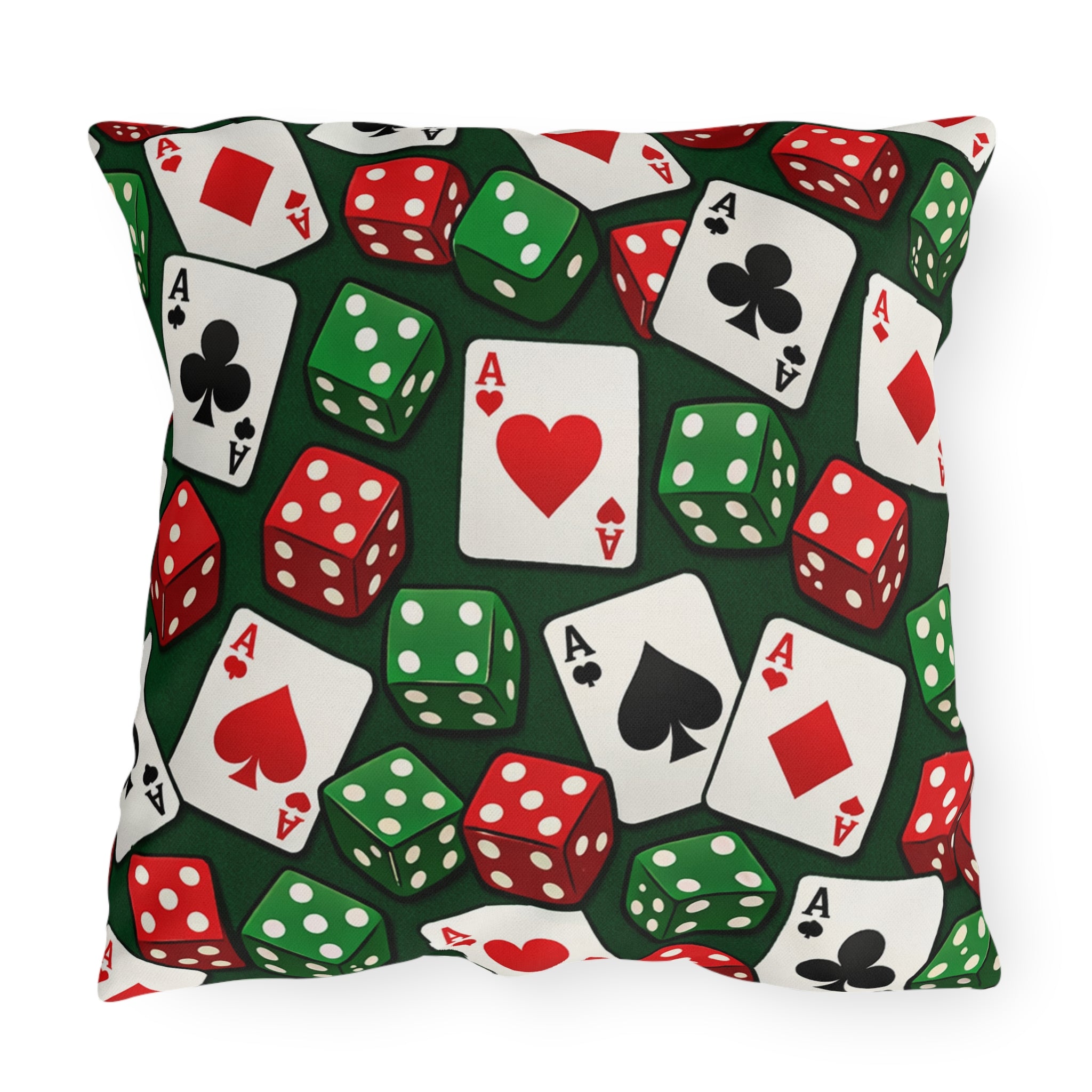 Casino Aces  Dice Outdoor Pillow — Poker Themed