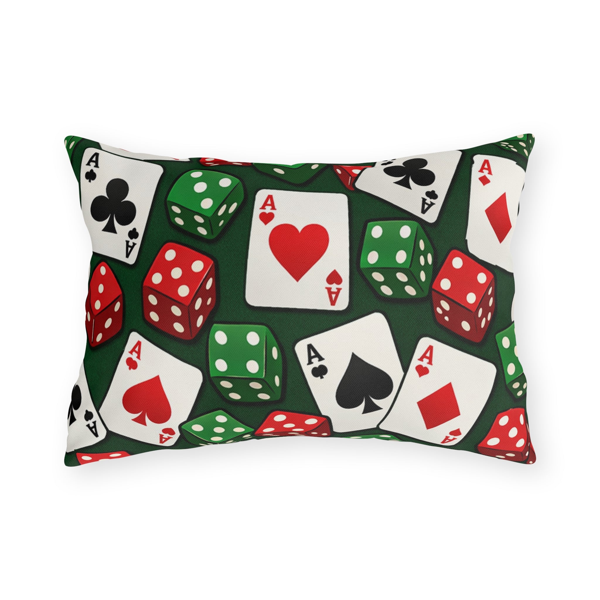 Casino Aces  Dice Outdoor Pillow — Poker Themed