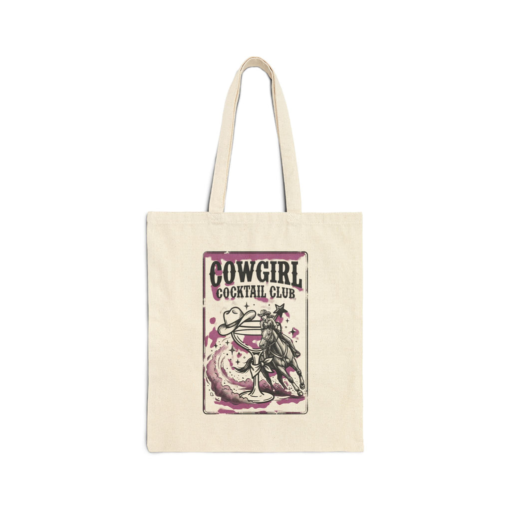 Cowgirl Cocktail Club Tote | Country Aesthetic, Western Canvas Tote