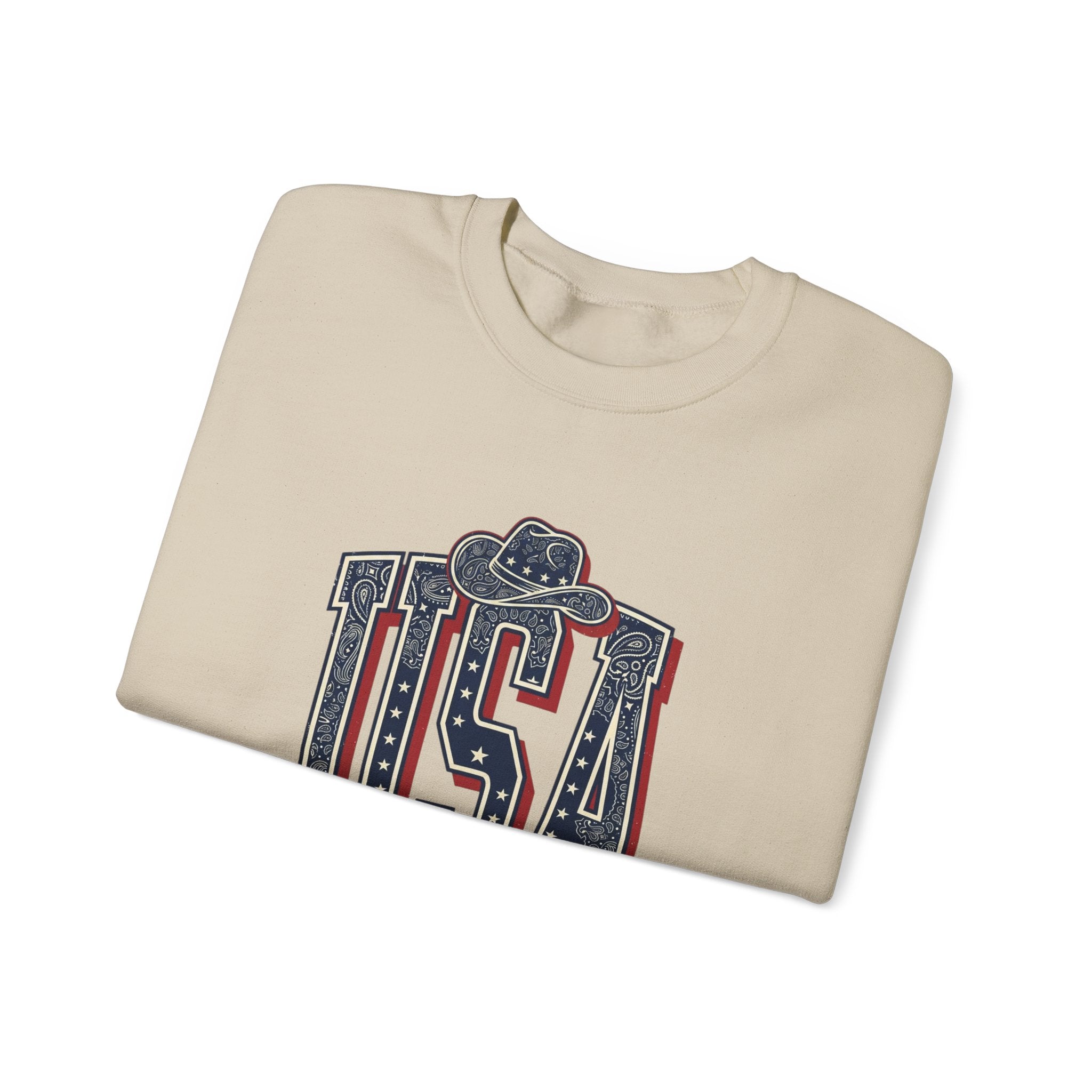 USA Vintage Americana Crewneck Sweatshirt | 4th of July Stars & Red White Blue